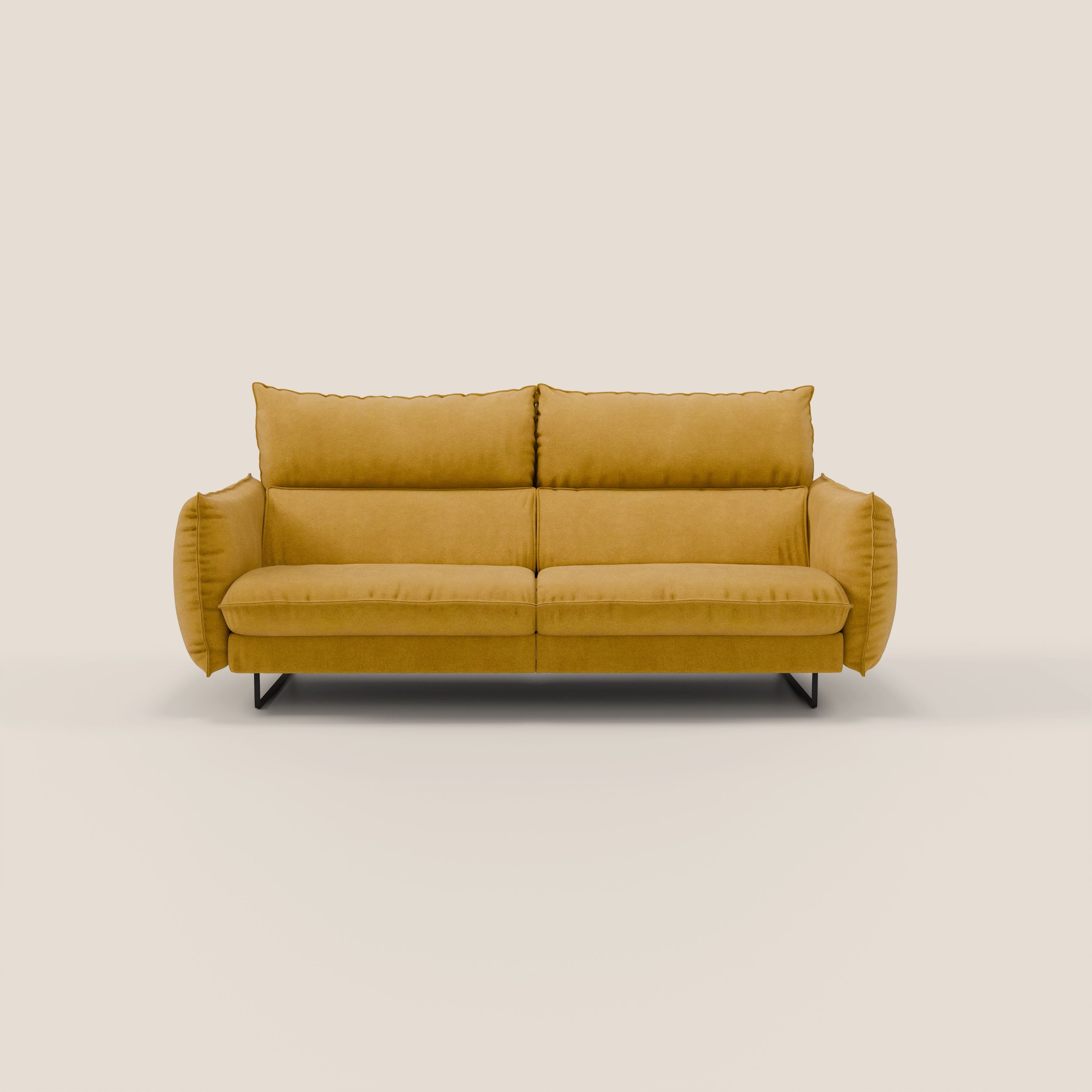 Monamour Divano dal design moderno con opzione relax elettrico in microfibra smacchiabile impermeabile T11 giallo - divani.store