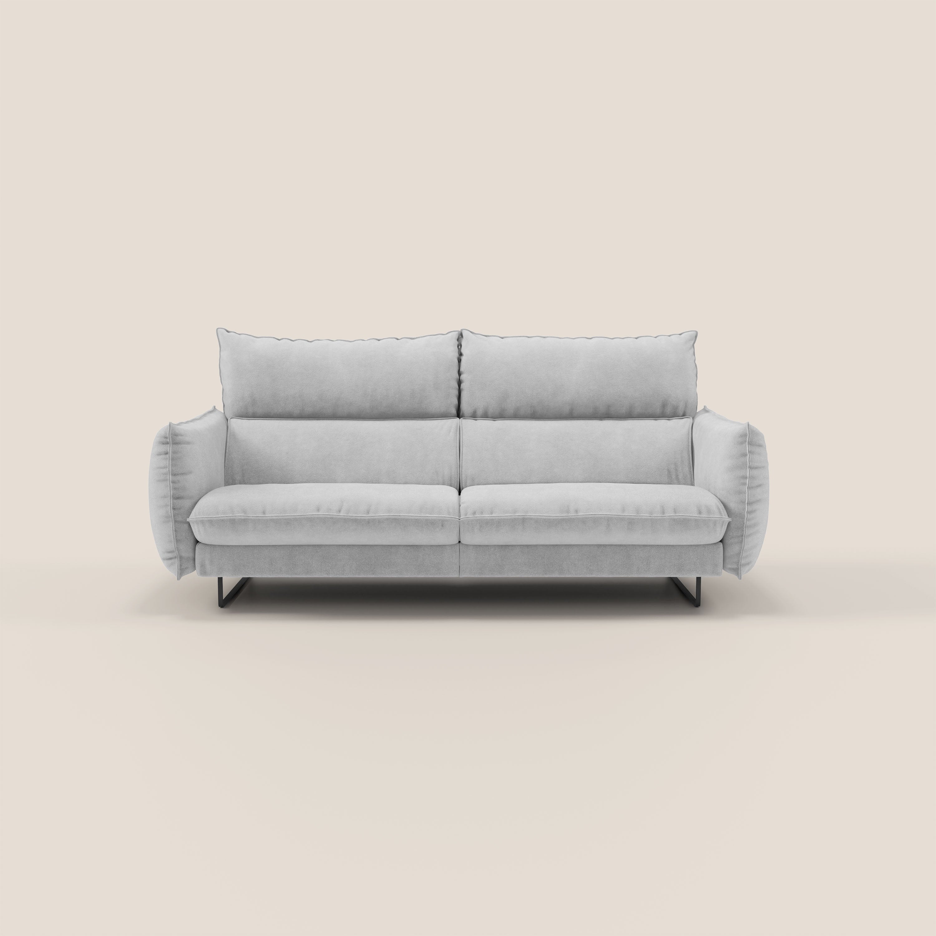 Monamour Divano dal design moderno con opzione relax elettrico in microfibra smacchiabile impermeabile T11 grigio chiaro - divani.store