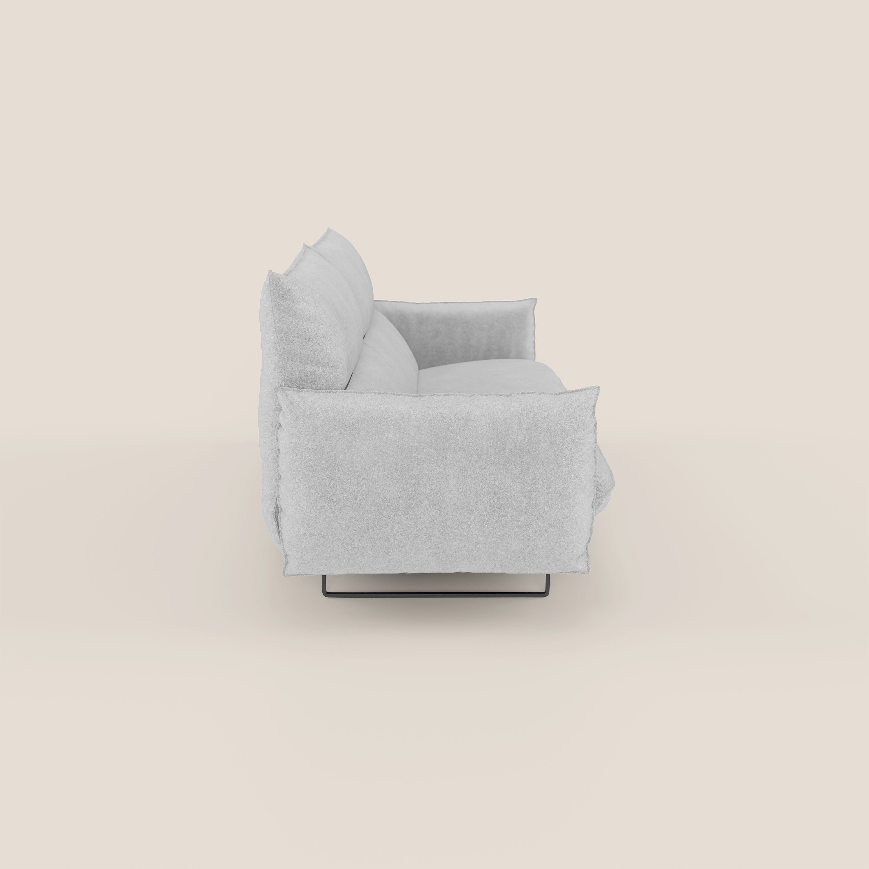 Monamour Divano dal design moderno con opzione relax elettrico in microfibra smacchiabile impermeabile T11 grigio chiaro - divani.store