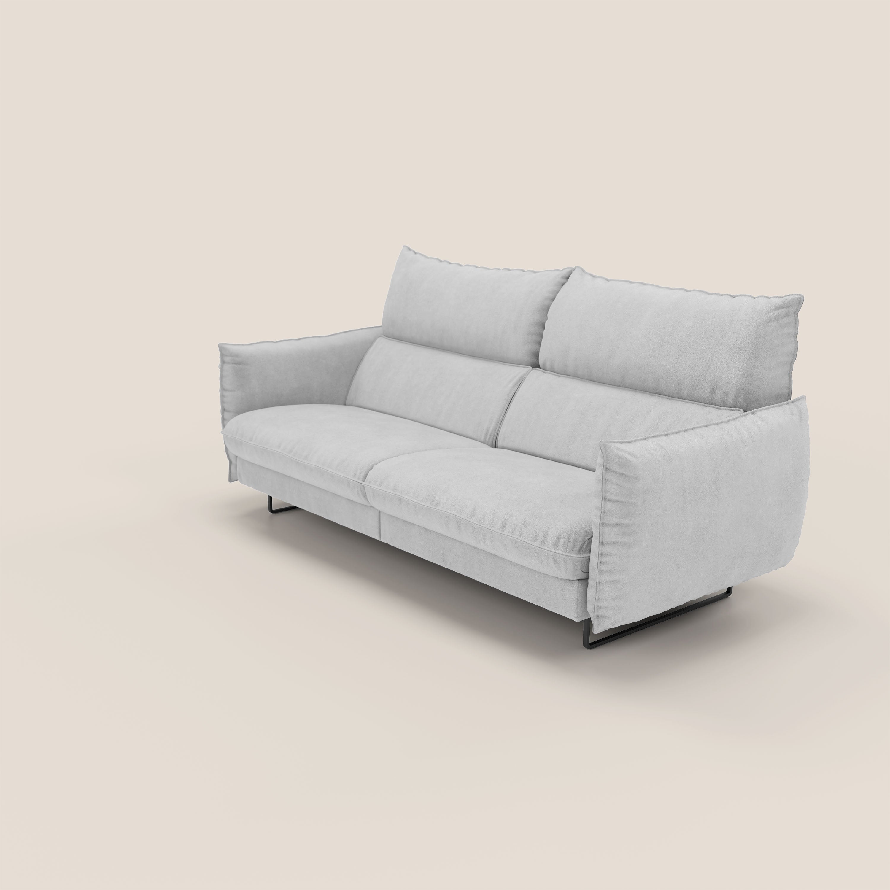 Monamour Divano dal design moderno con opzione relax elettrico in microfibra smacchiabile impermeabile T11 grigio chiaro - divani.store