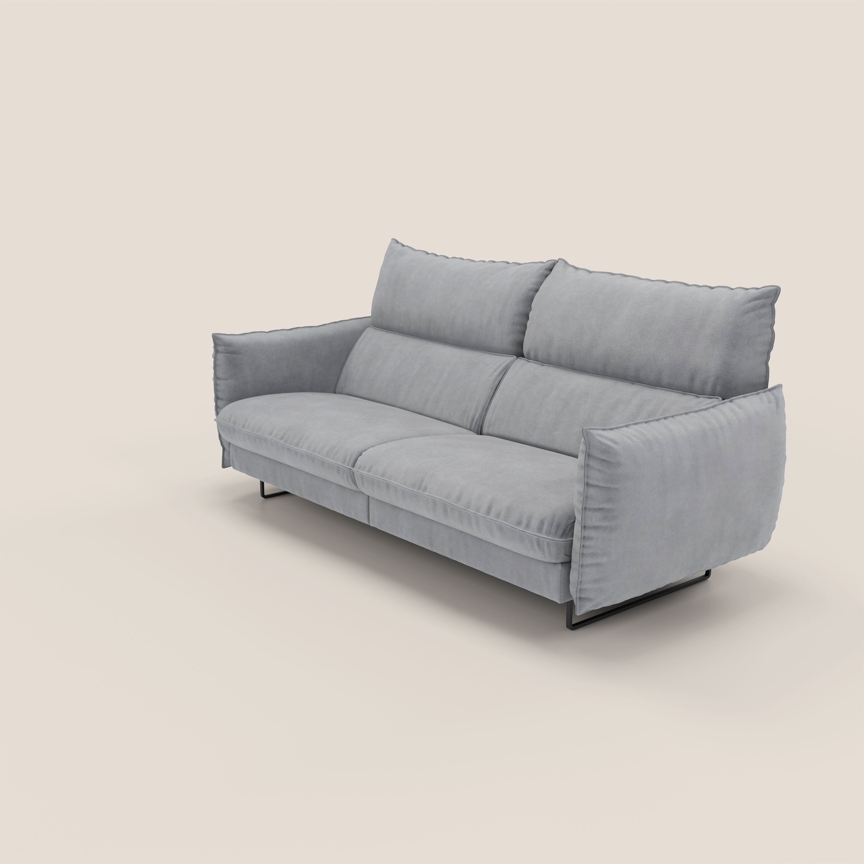 Monamour Divano dal design moderno con opzione relax elettrico in microfibra smacchiabile impermeabile T11 grigio - divani.store