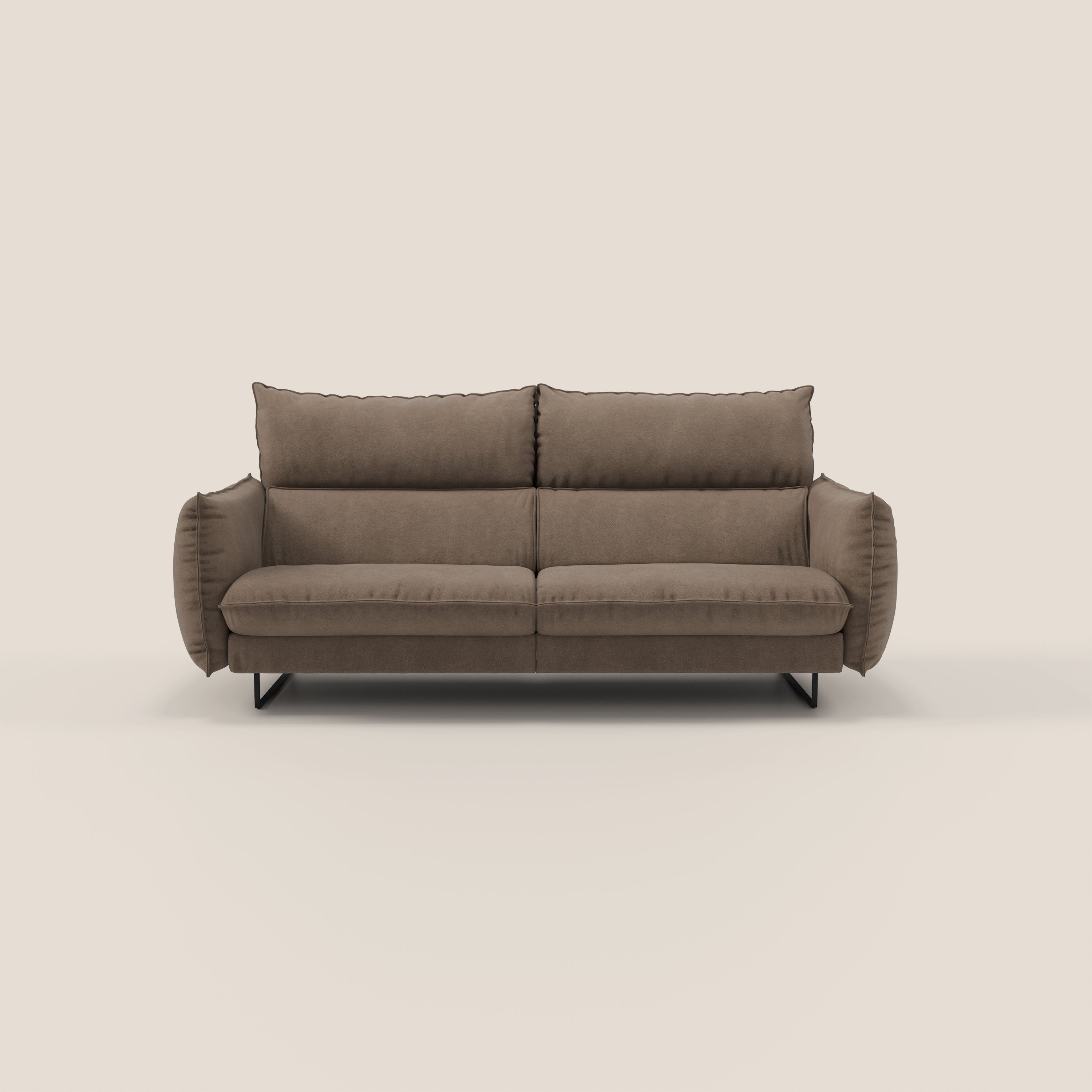 Monamour Divano dal design moderno con opzione relax elettrico in microfibra smacchiabile impermeabile T11 marrone - divani.store