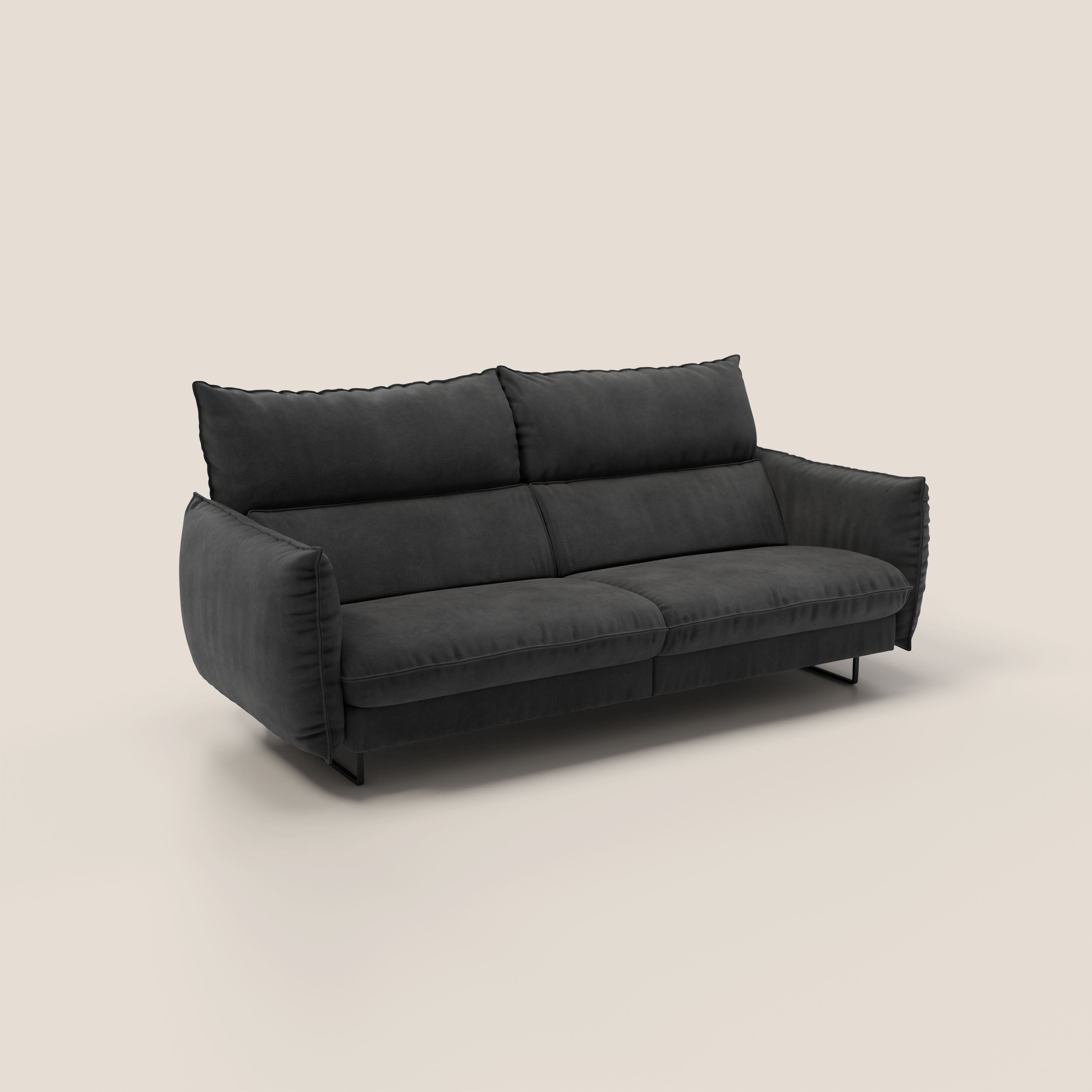 Monamour Divano dal design moderno con opzione relax elettrico in microfibra smacchiabile impermeabile T11 nero - divani.store