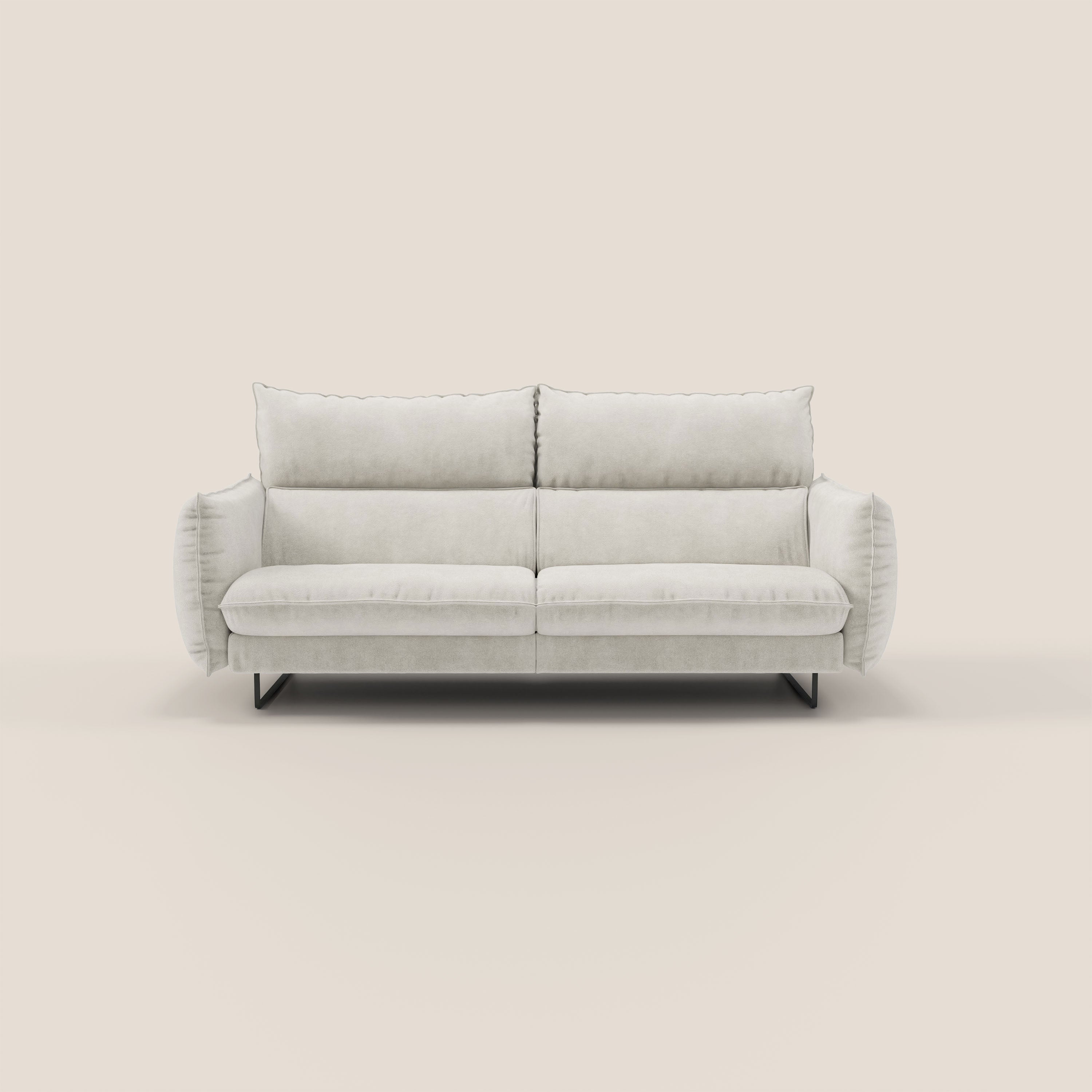 Monamour Divano dal design moderno con opzione relax elettrico in microfibra smacchiabile impermeabile T11 panna - divani.store