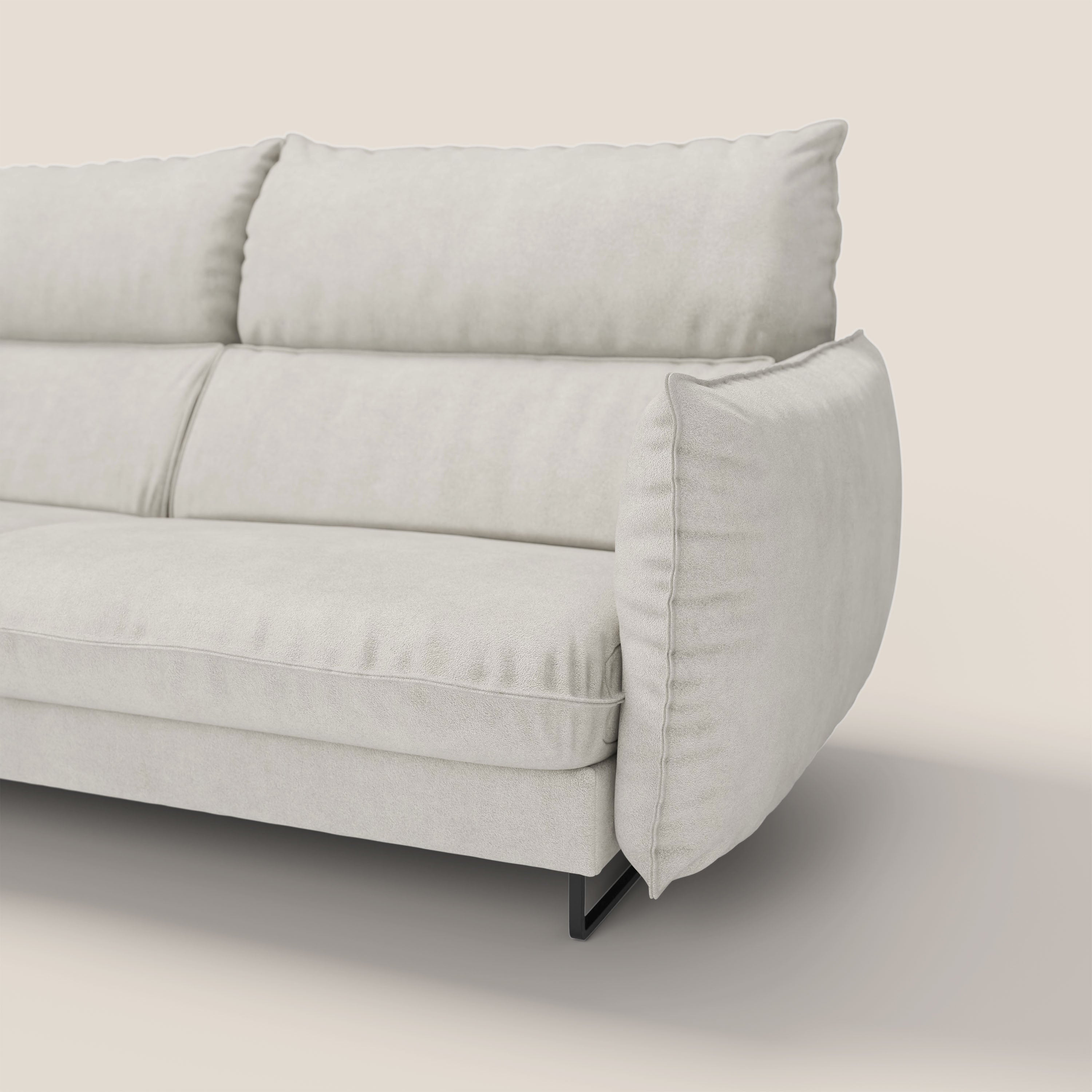 Monamour Divano dal design moderno con opzione relax elettrico in microfibra smacchiabile impermeabile T11 panna - divani.store