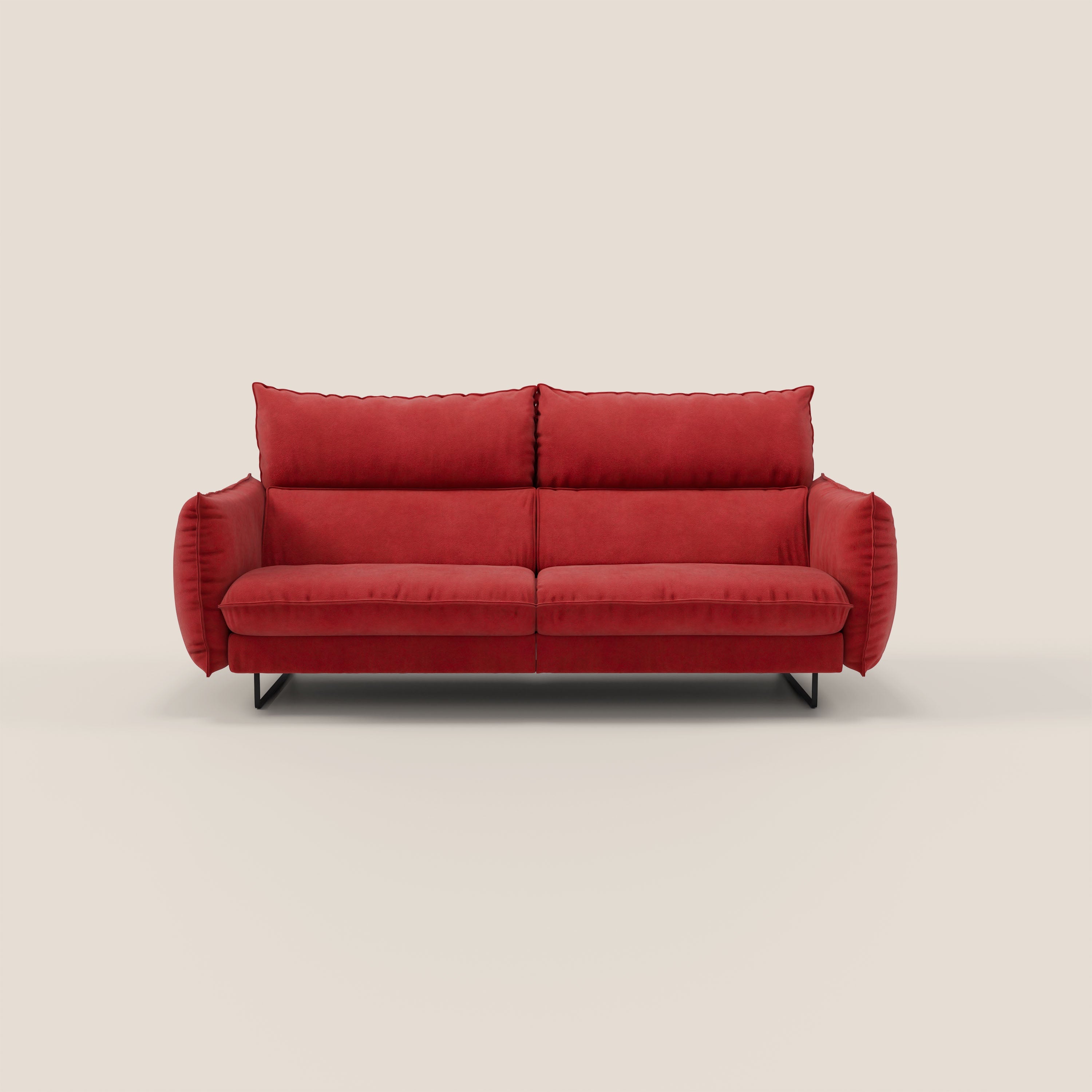 Monamour Divano dal design moderno con opzione relax elettrico in microfibra smacchiabile impermeabile T11 rosso - divani.store