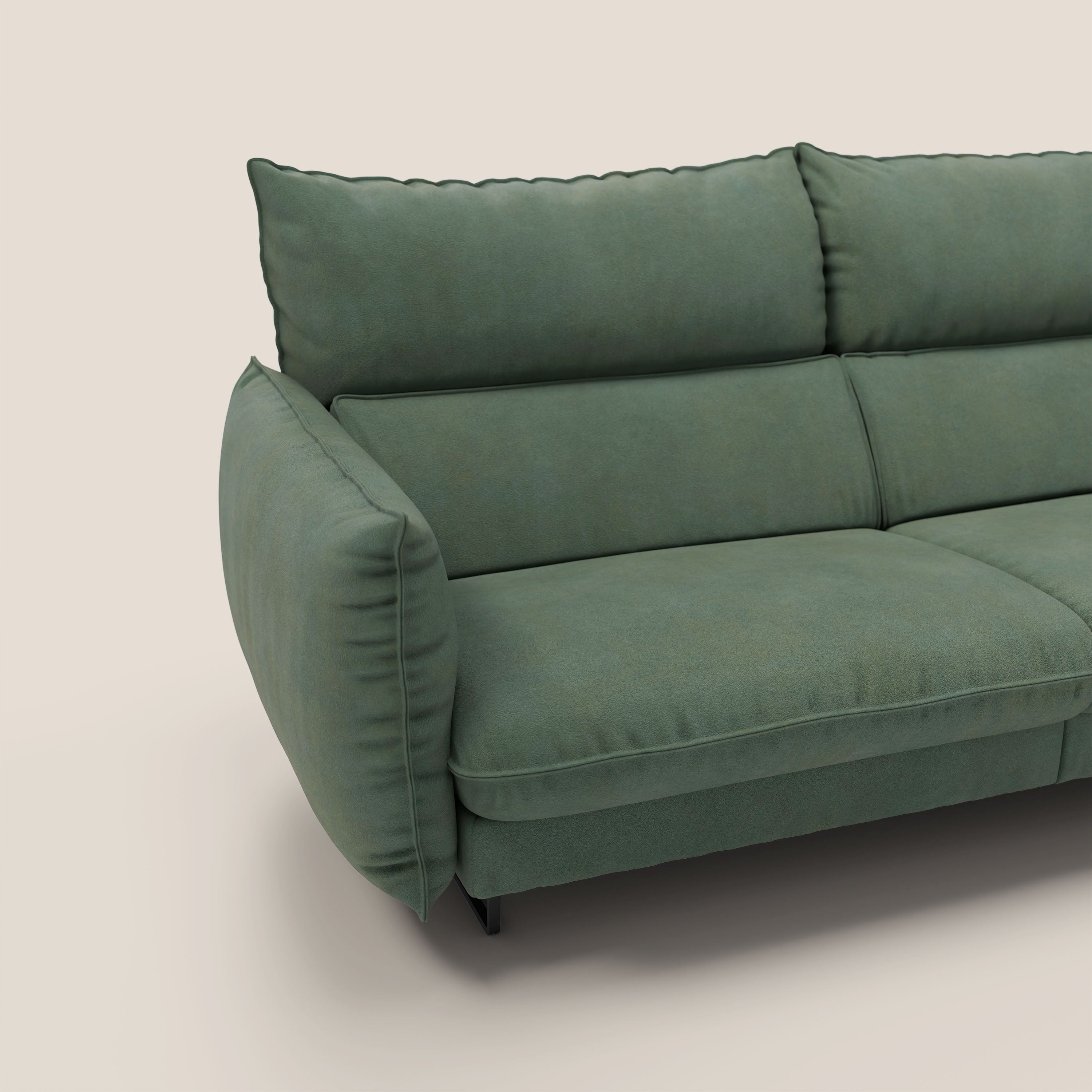 Monamour Divano dal design moderno con opzione relax elettrico in microfibra smacchiabile impermeabile T11 verde - divani.store