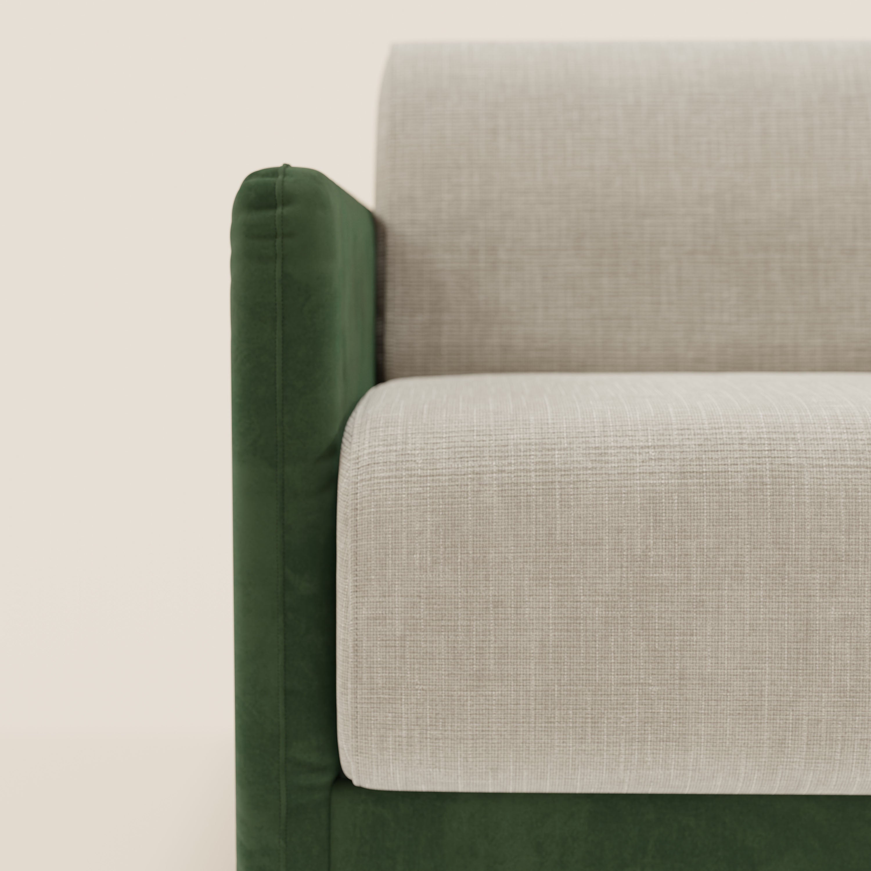 Narciso divano letto desing con materasso H18 cm bicolore con struttura in microfibra smacchiabile e imbottiture in elegante tessuto impermeabile T06 - divani.store