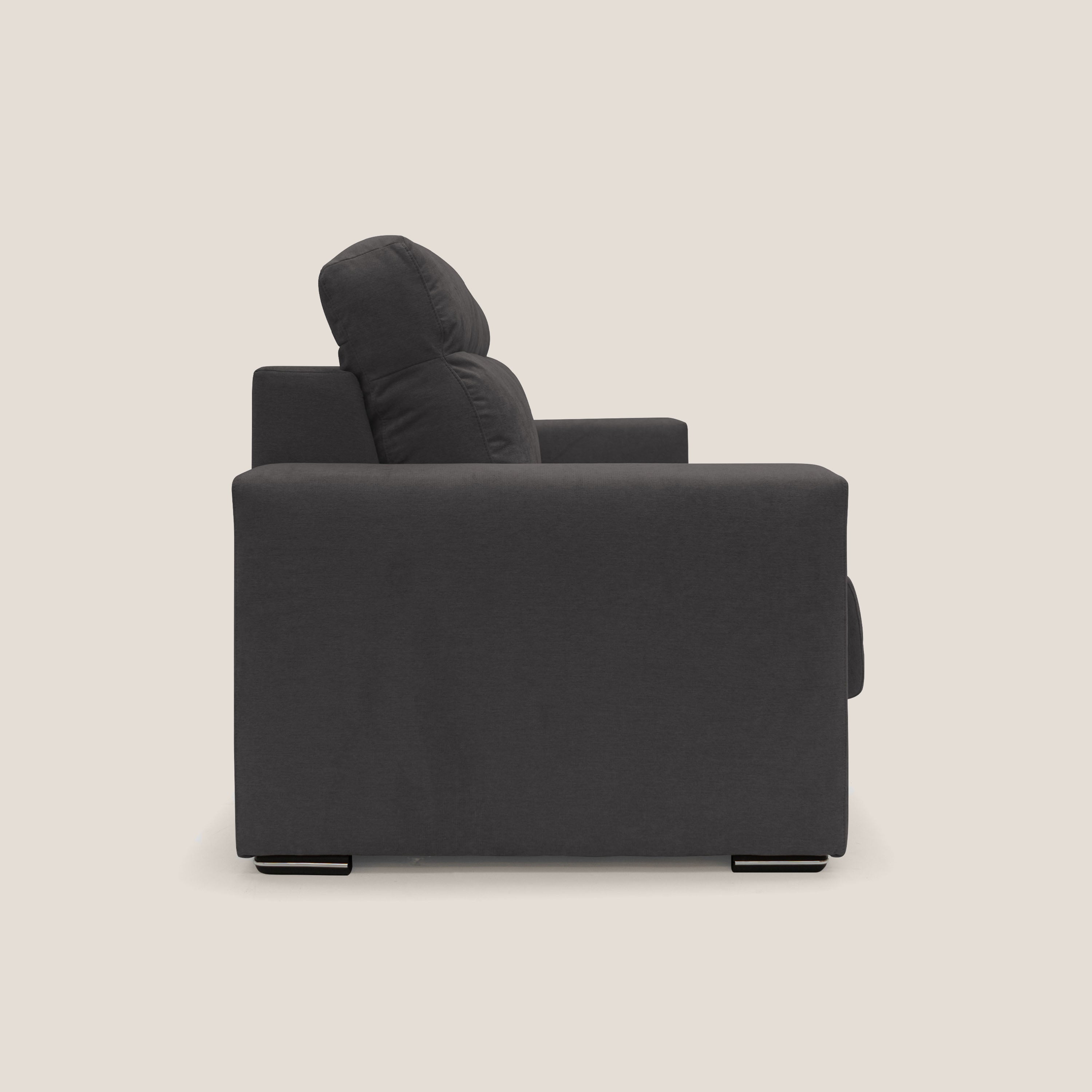 Nikita Divano letto matrimoniale con schienale morbido alto e rivestimento T02 nero - divani.store