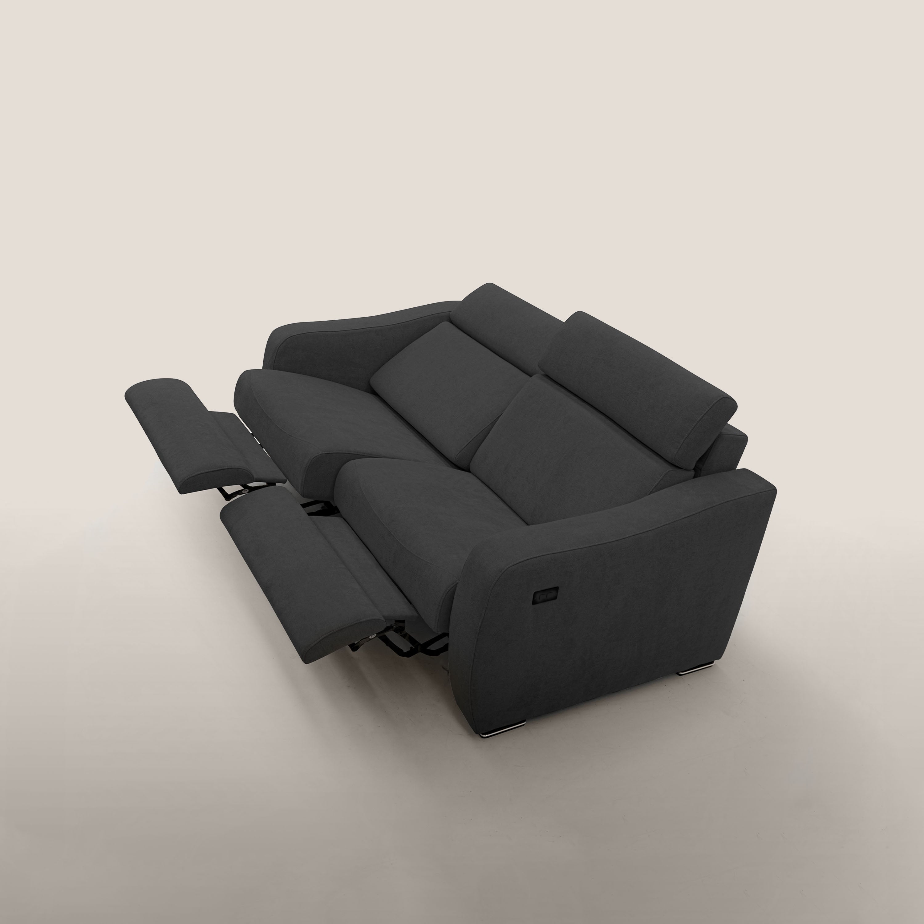 Gummy Divano con meccanismo relax elettrico nero - divani.store
