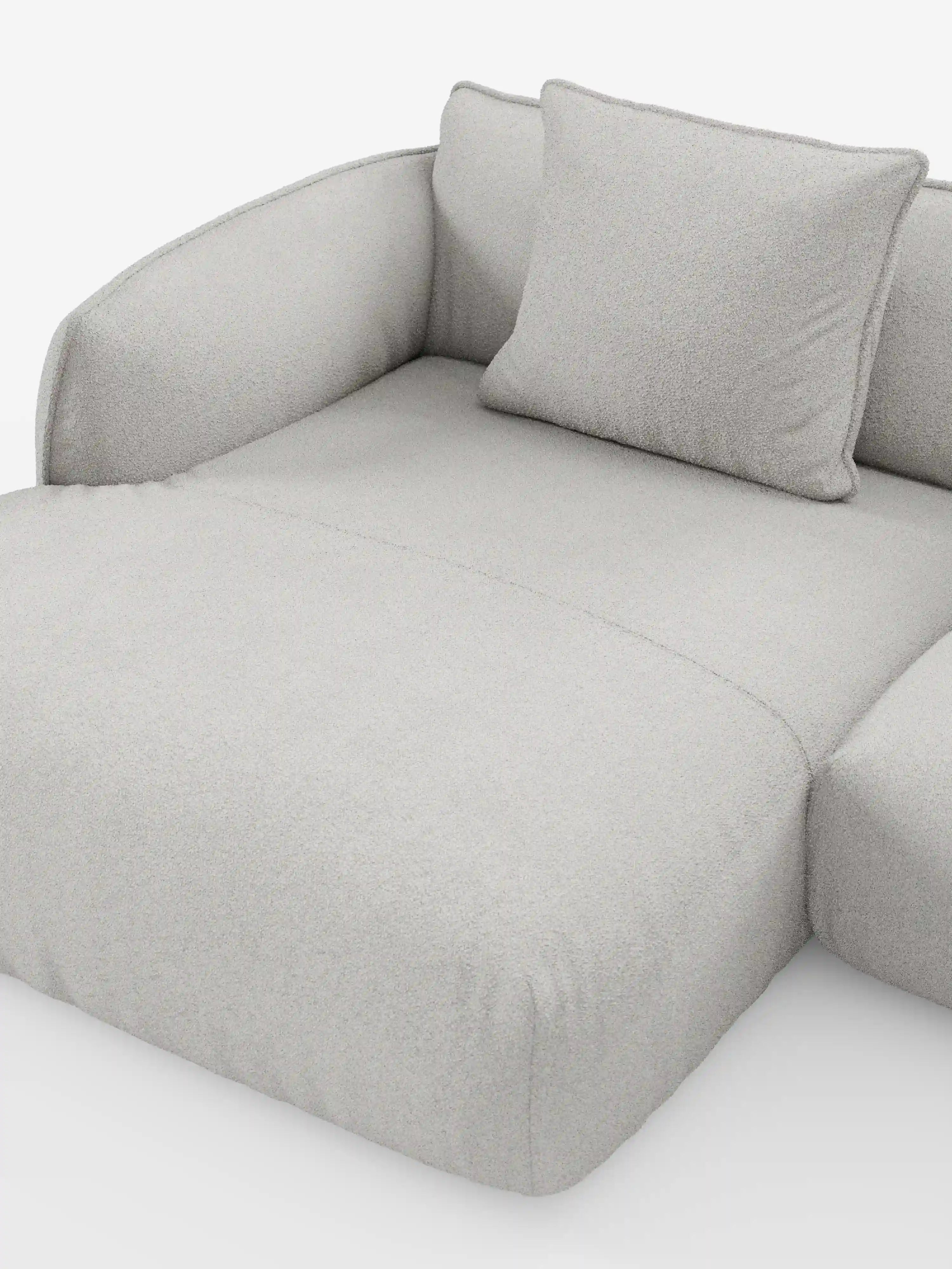 Nimbus panoramisches modulares Ecksofa mit Recamiere und Ecke aus fleckenabweisendem Stoff t33