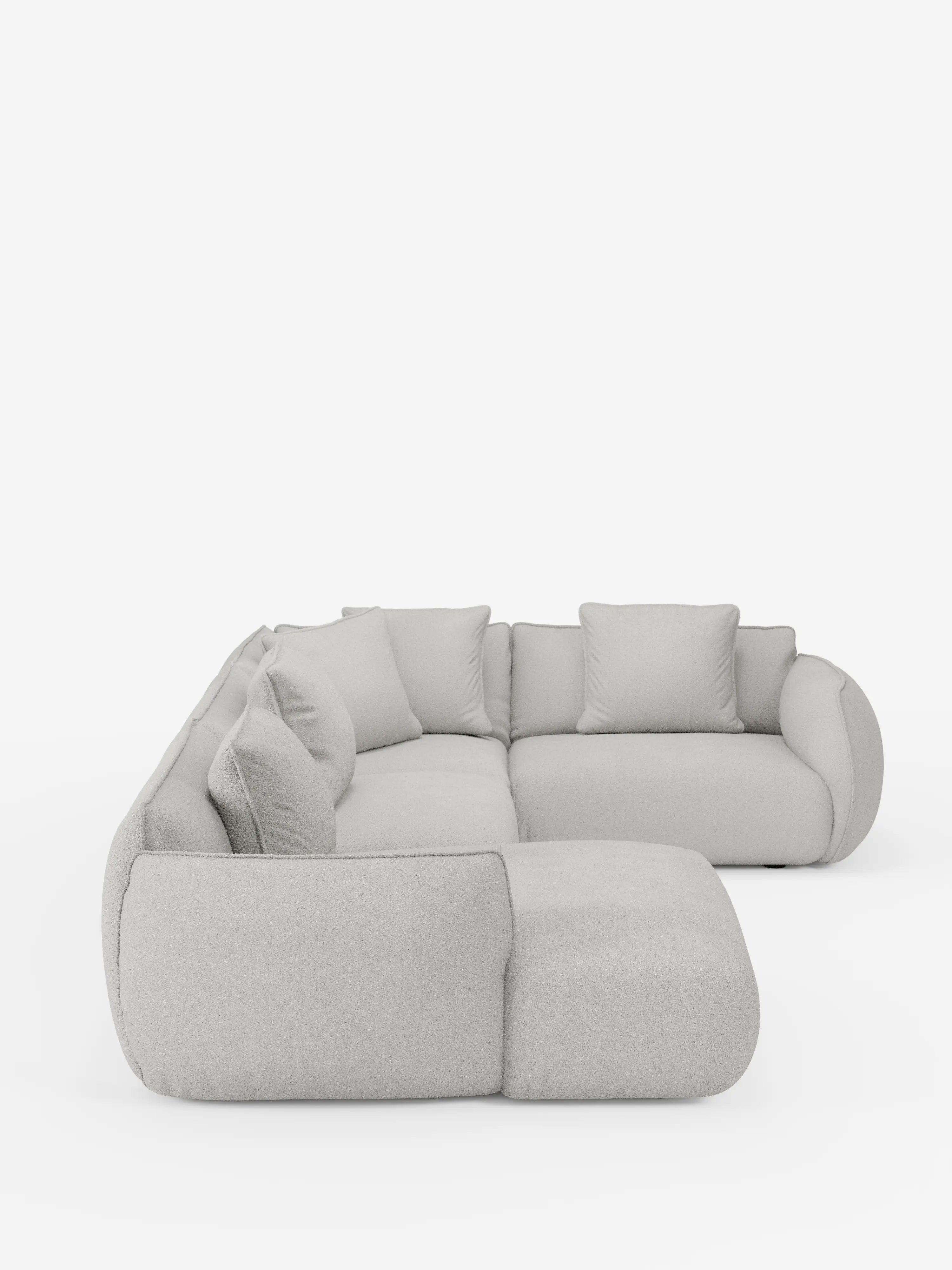Nimbus panoramisches modulares Ecksofa mit Recamiere und Ecke aus fleckenabweisendem Stoff t33
