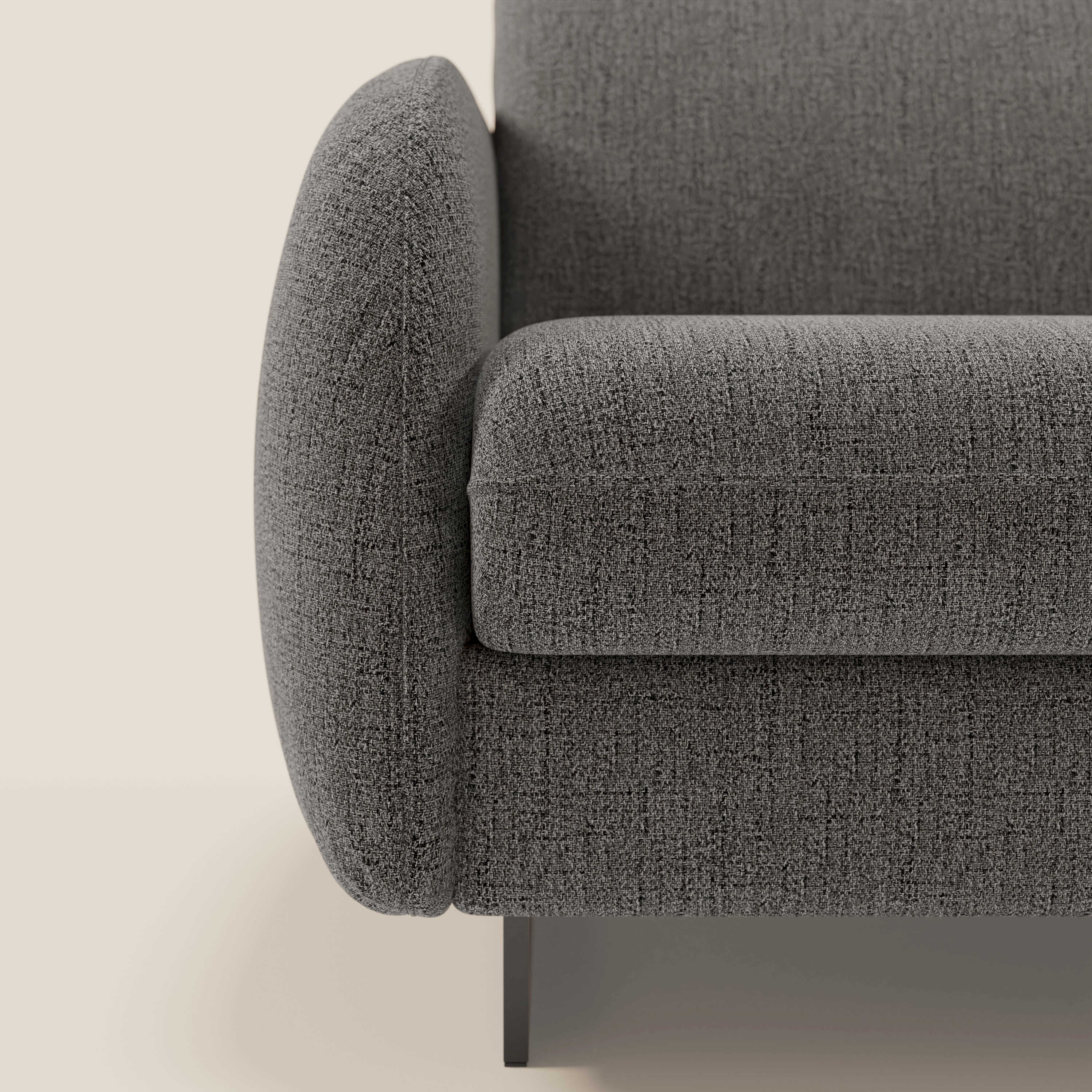 Ninfea Divano Letto Angolare con Penisola Contenitore e Materasso H18 cm - piedini in metallo e Tessuto impermeabile T03 - divani.store