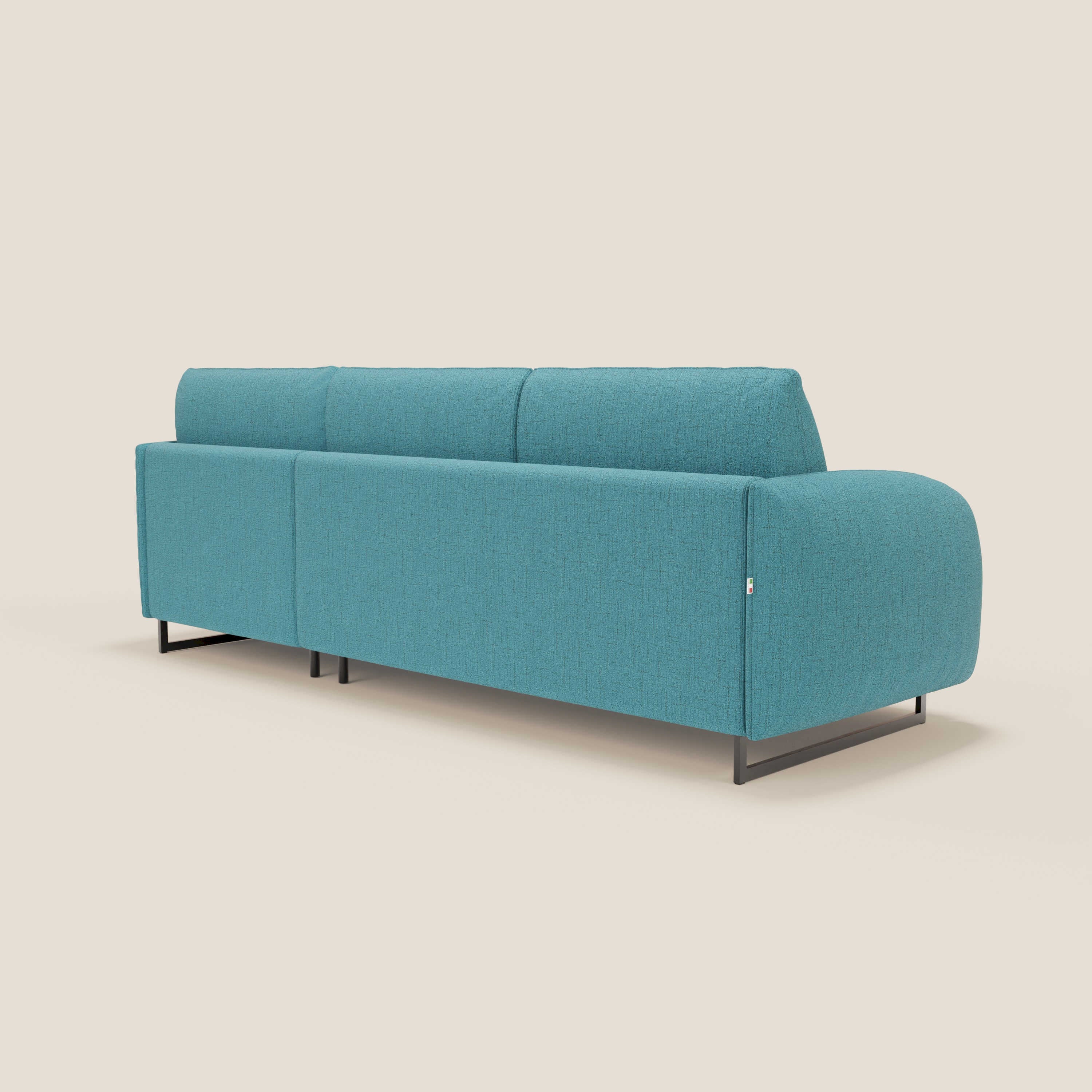 Ninfea Divano Letto Angolare con Penisola Contenitore e Materasso H18 cm - piedini in metallo e Tessuto impermeabile T03 - divani.store