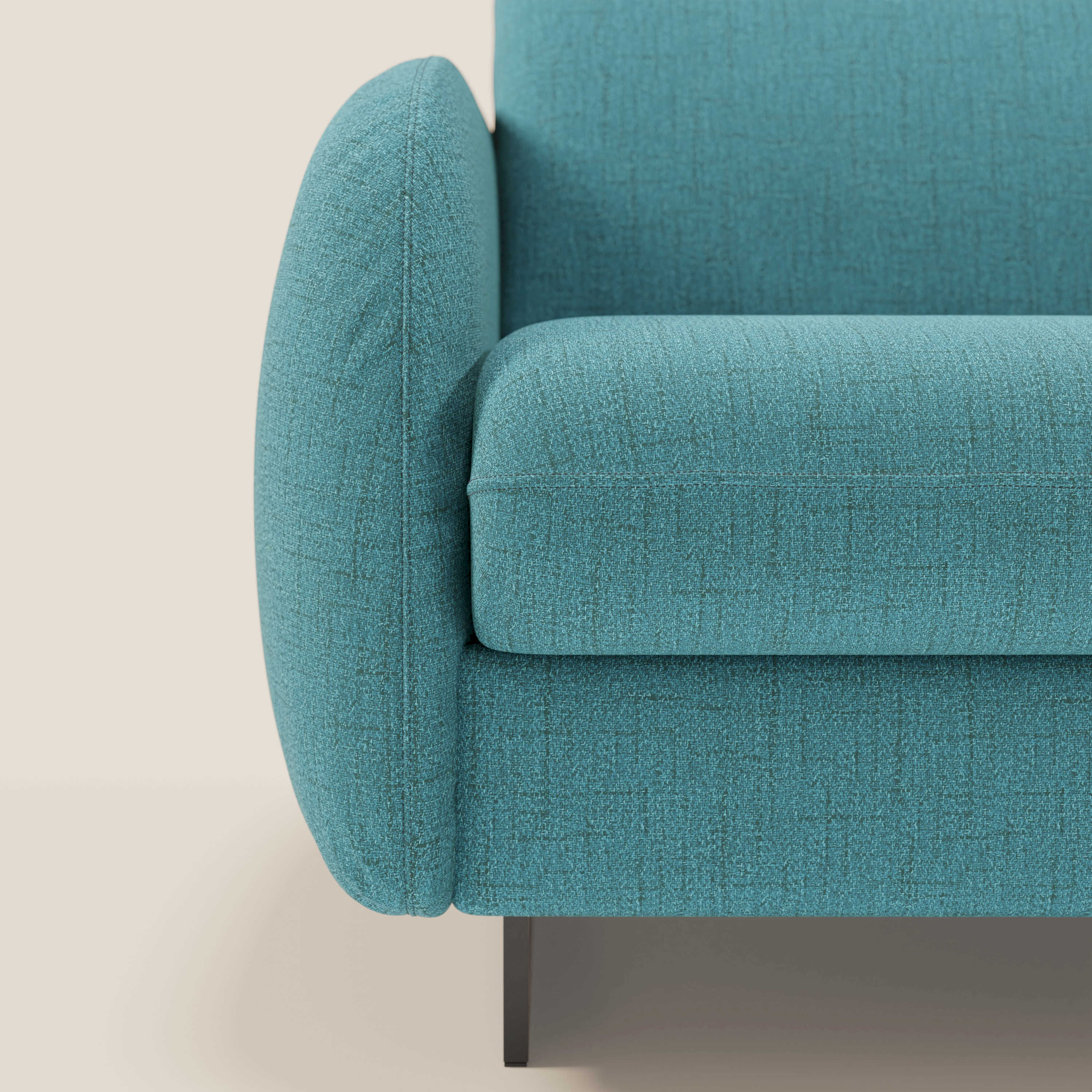 Ninfea Divano Letto Angolare con Penisola Contenitore e Materasso H18 cm - piedini in metallo e Tessuto impermeabile T03 - divani.store