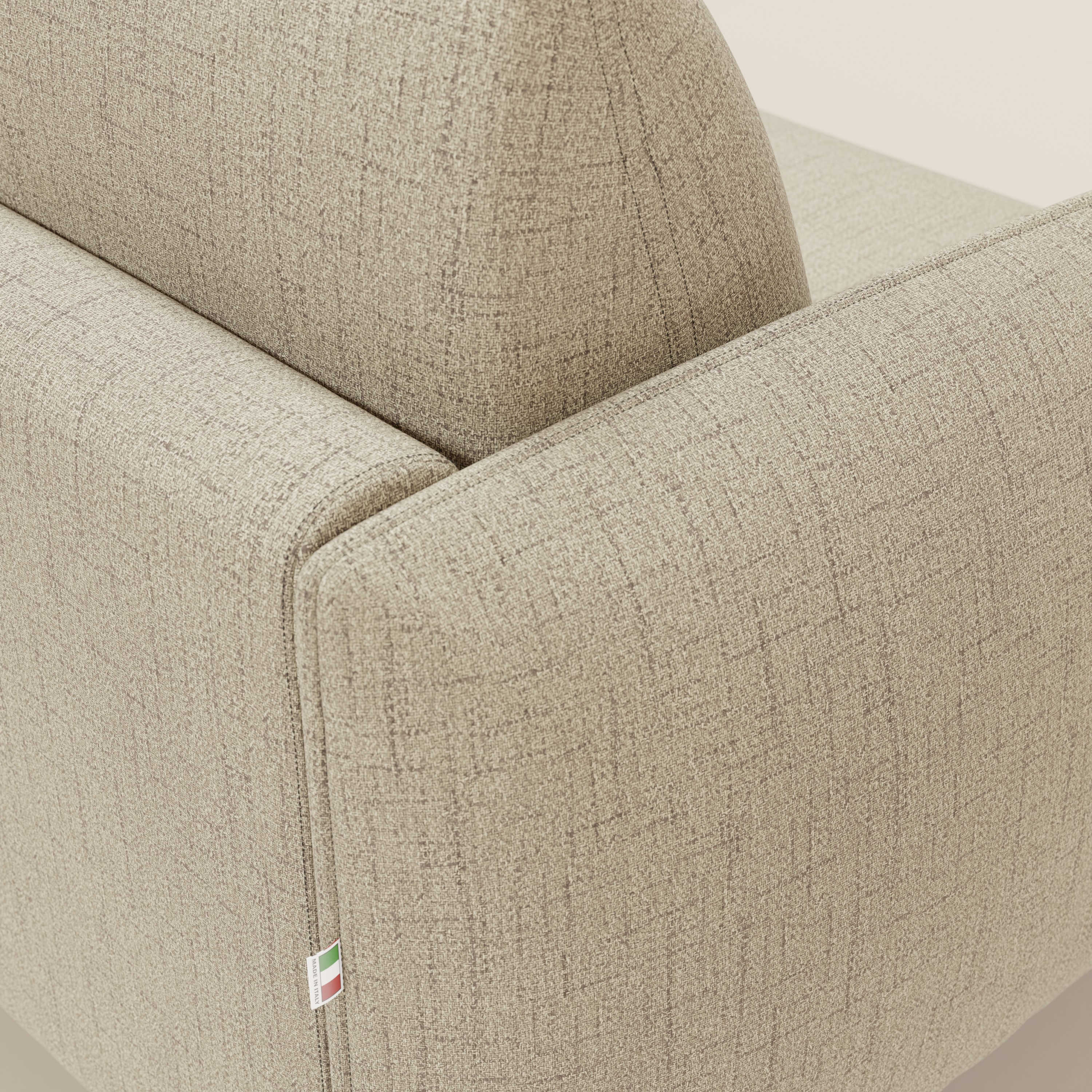 Ninfea Divano Letto Angolare con Penisola Contenitore e Materasso H18 cm - piedini in metallo e Tessuto impermeabile T03 - divani.store