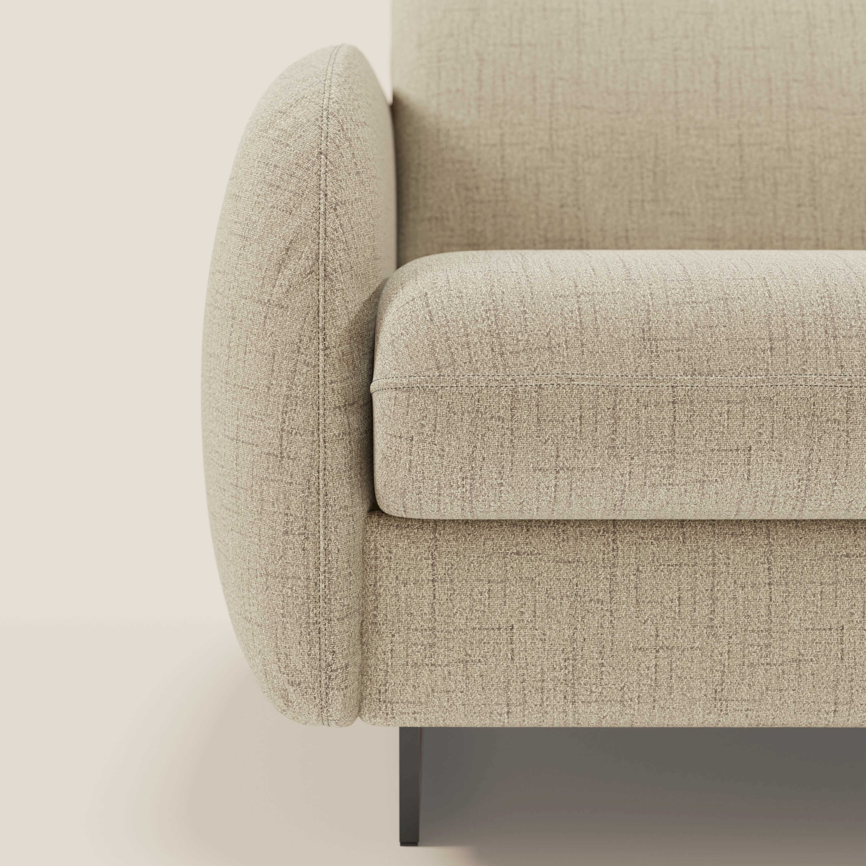 Ninfea Divano Letto Angolare con Penisola Contenitore e Materasso H18 cm - piedini in metallo e Tessuto impermeabile T03 - divani.store