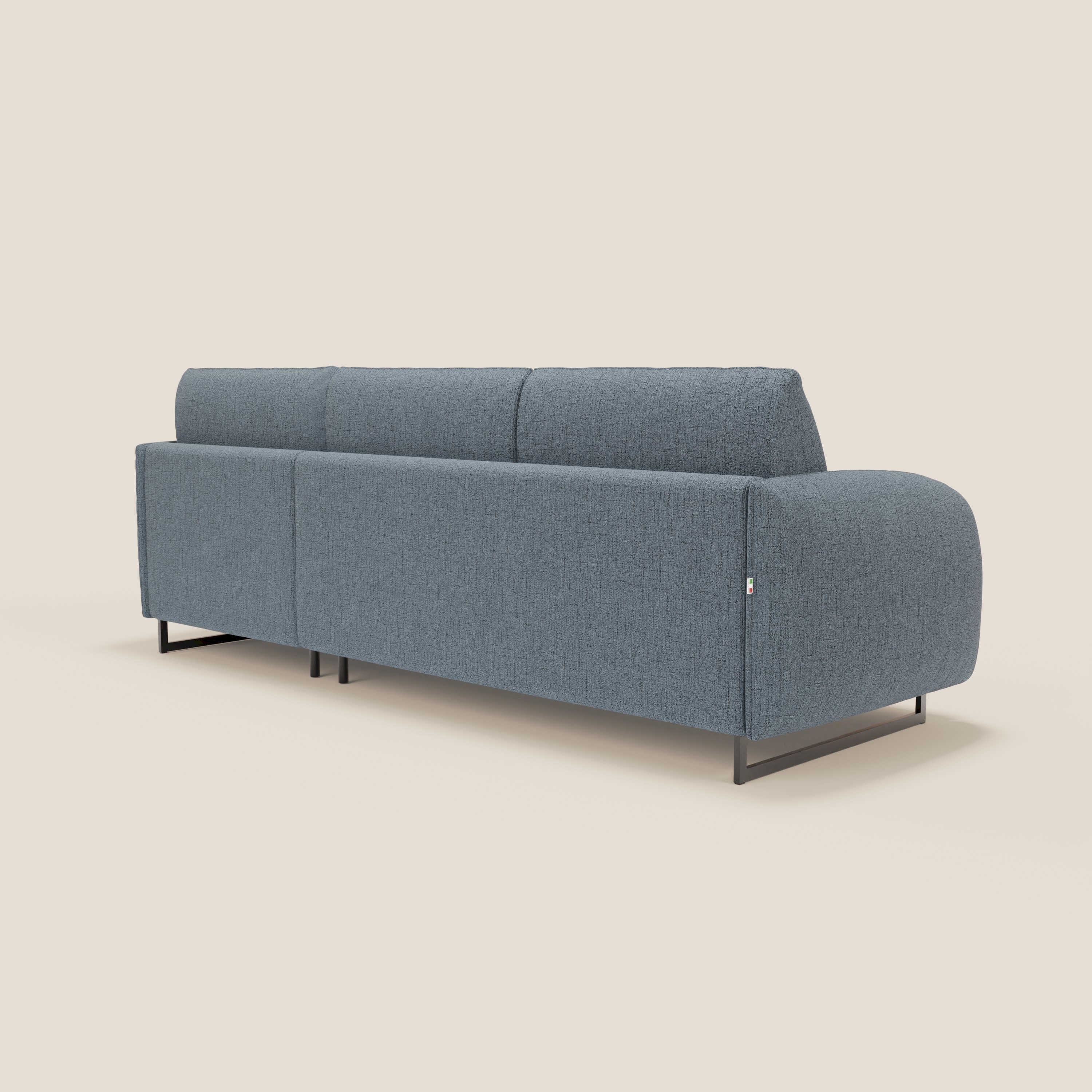 Ninfea Divano Letto Angolare con Penisola Contenitore e Materasso H18 cm - piedini in metallo e Tessuto impermeabile T03 - divani.store