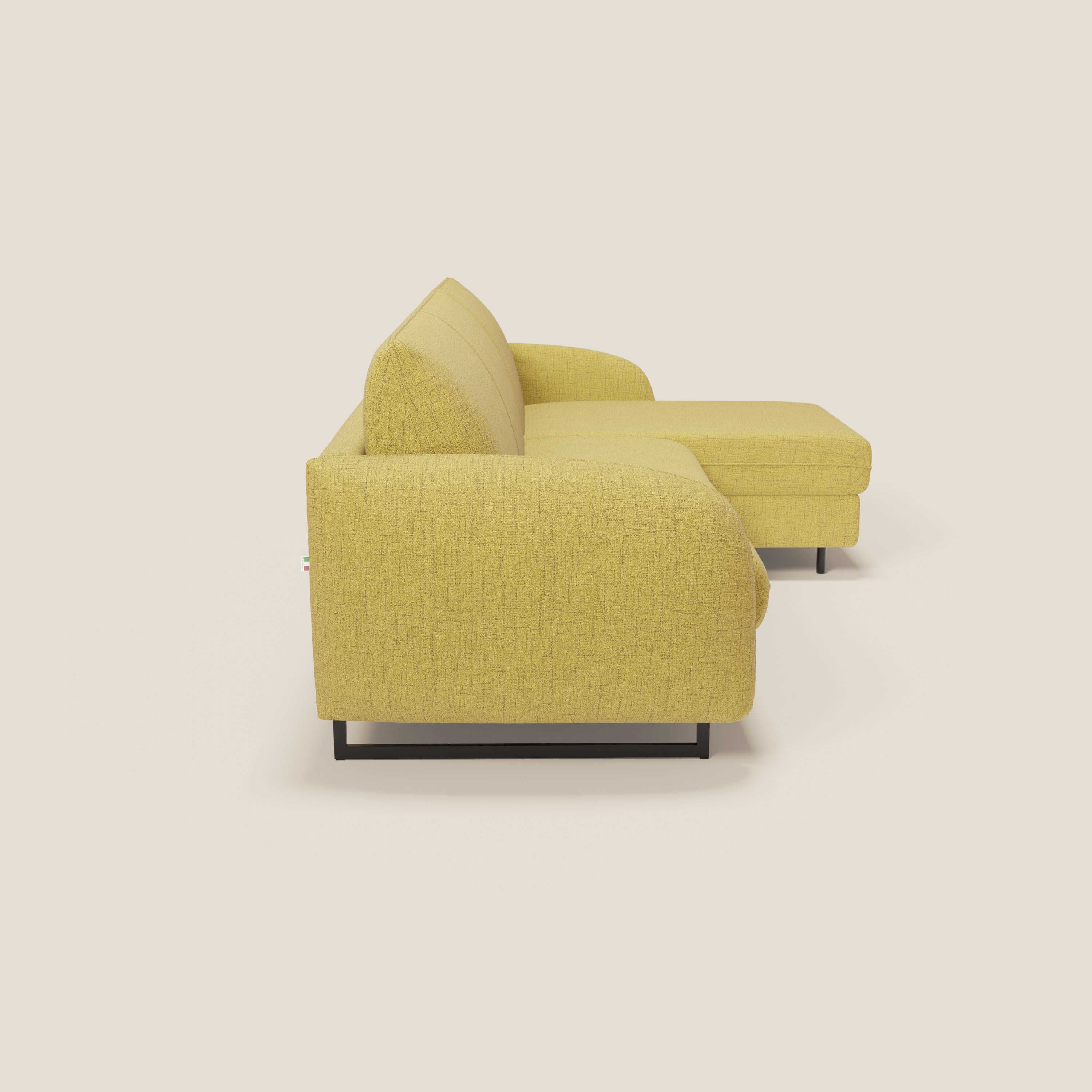 Ninfea Divano Letto Angolare con Penisola Contenitore e Materasso H18 cm - piedini in metallo e Tessuto impermeabile T03 - divani.store