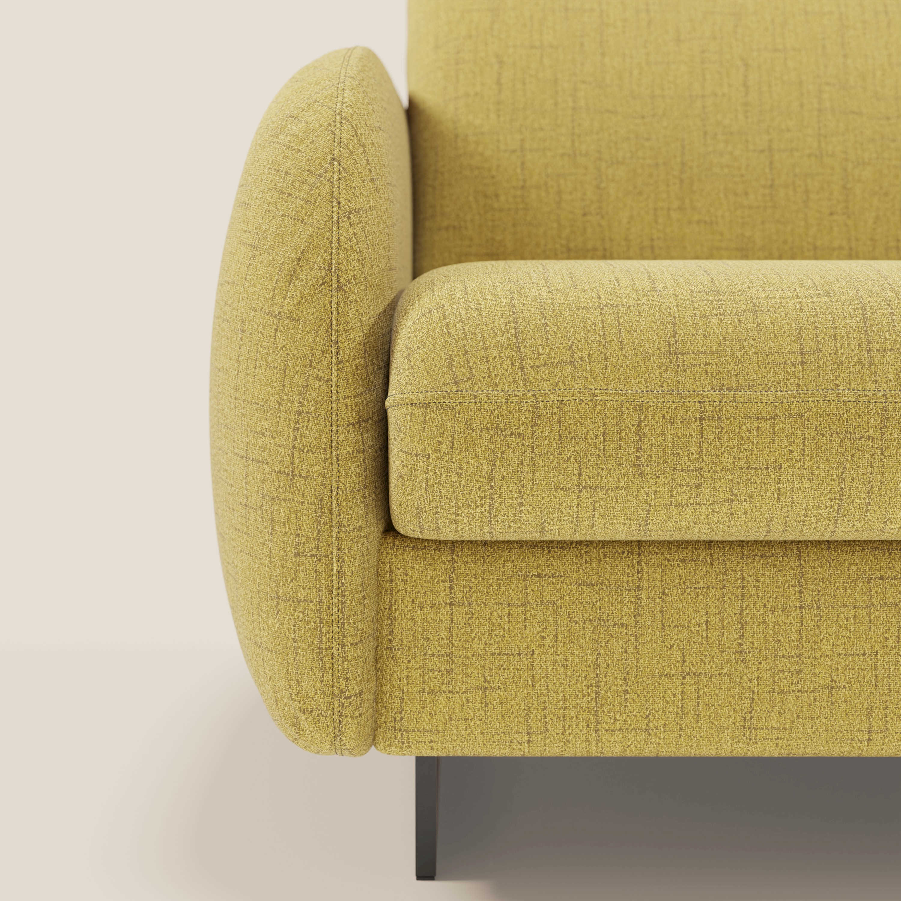 Ninfea Divano Letto Angolare con Penisola Contenitore e Materasso H18 cm - piedini in metallo e Tessuto impermeabile T03 - divani.store