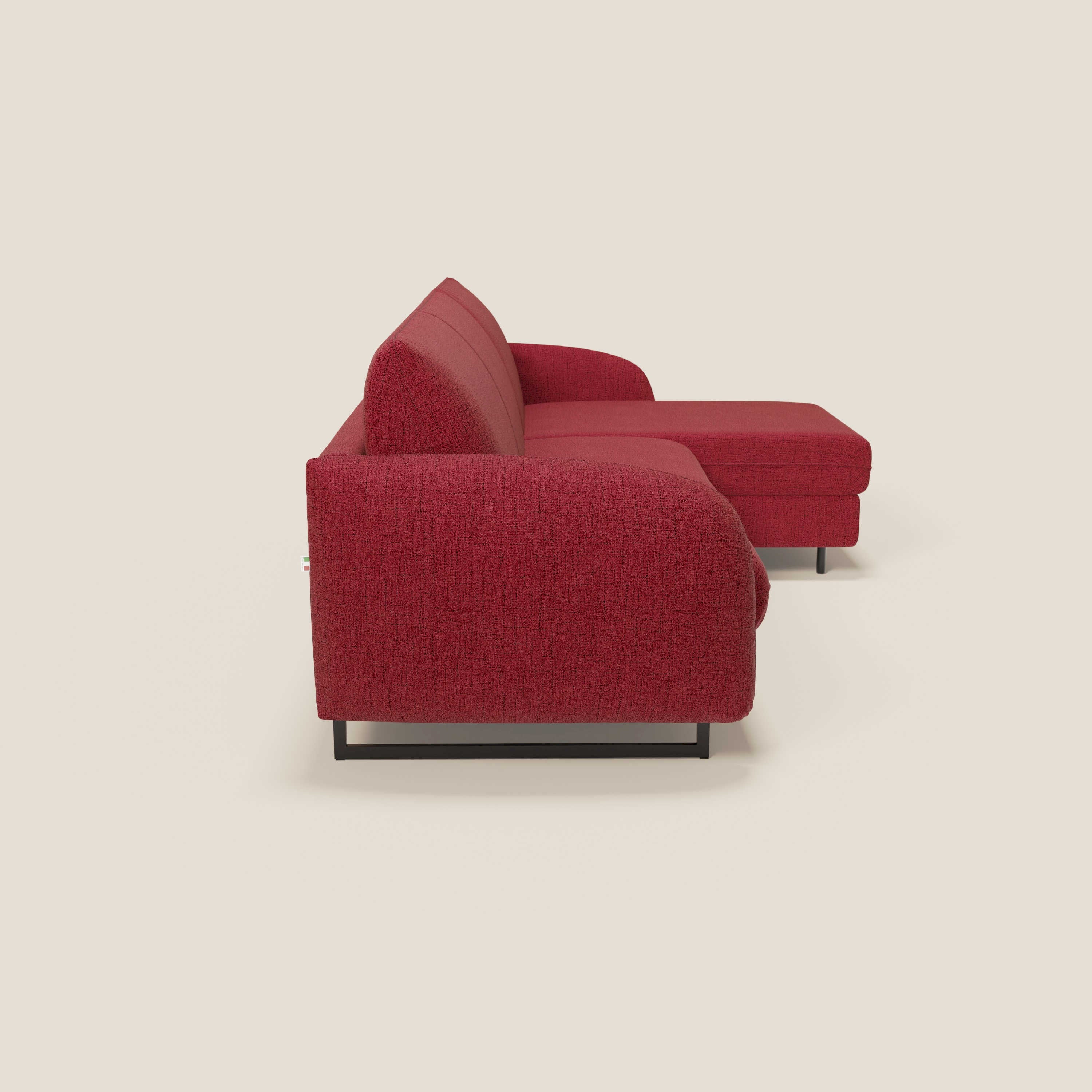 Ninfea Divano Letto Angolare con Penisola Contenitore e Materasso H18 cm - piedini in metallo e Tessuto impermeabile T03 - divani.store