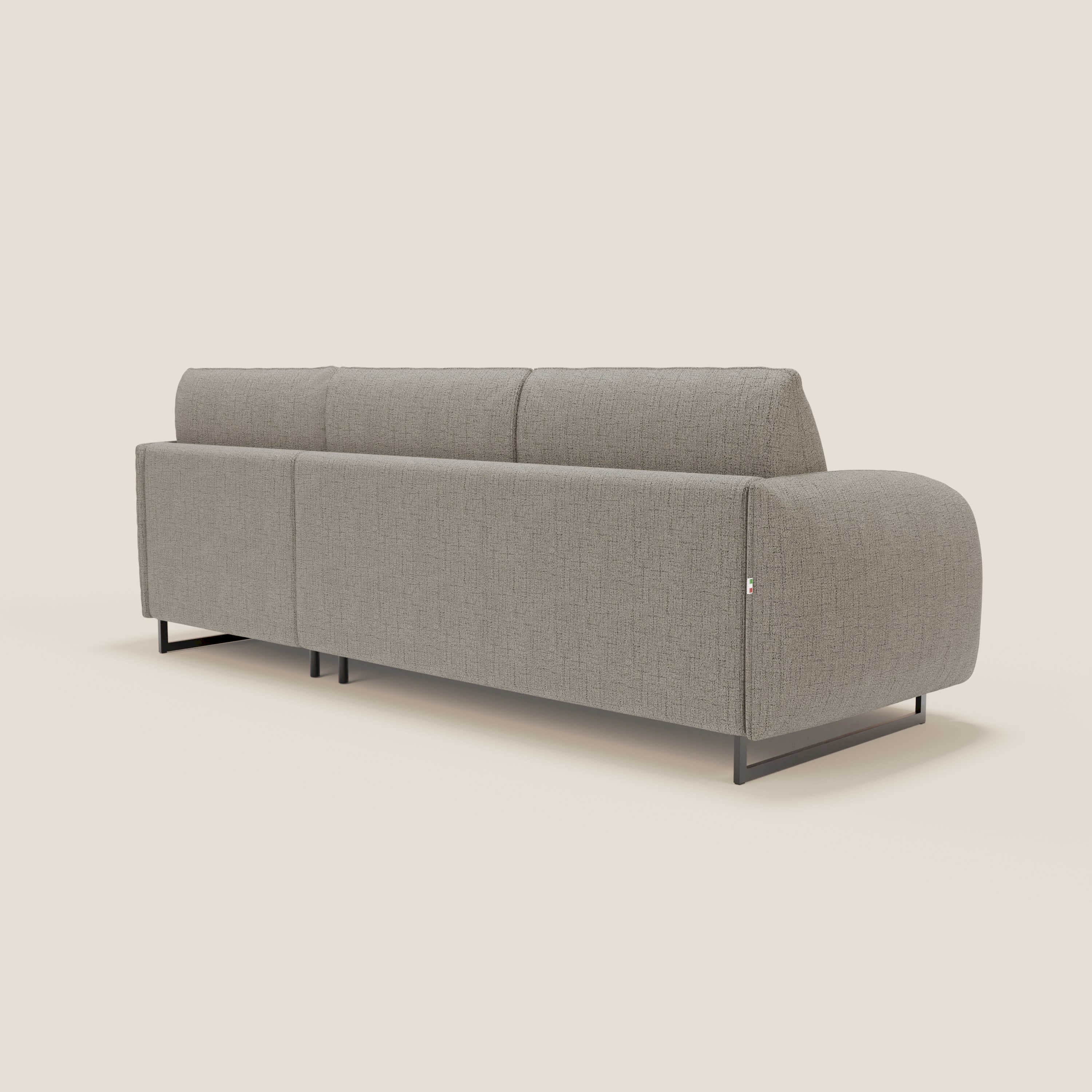 Ninfea Divano Letto Angolare con Penisola Contenitore e Materasso H18 cm - piedini in metallo e Tessuto impermeabile T03 - divani.store