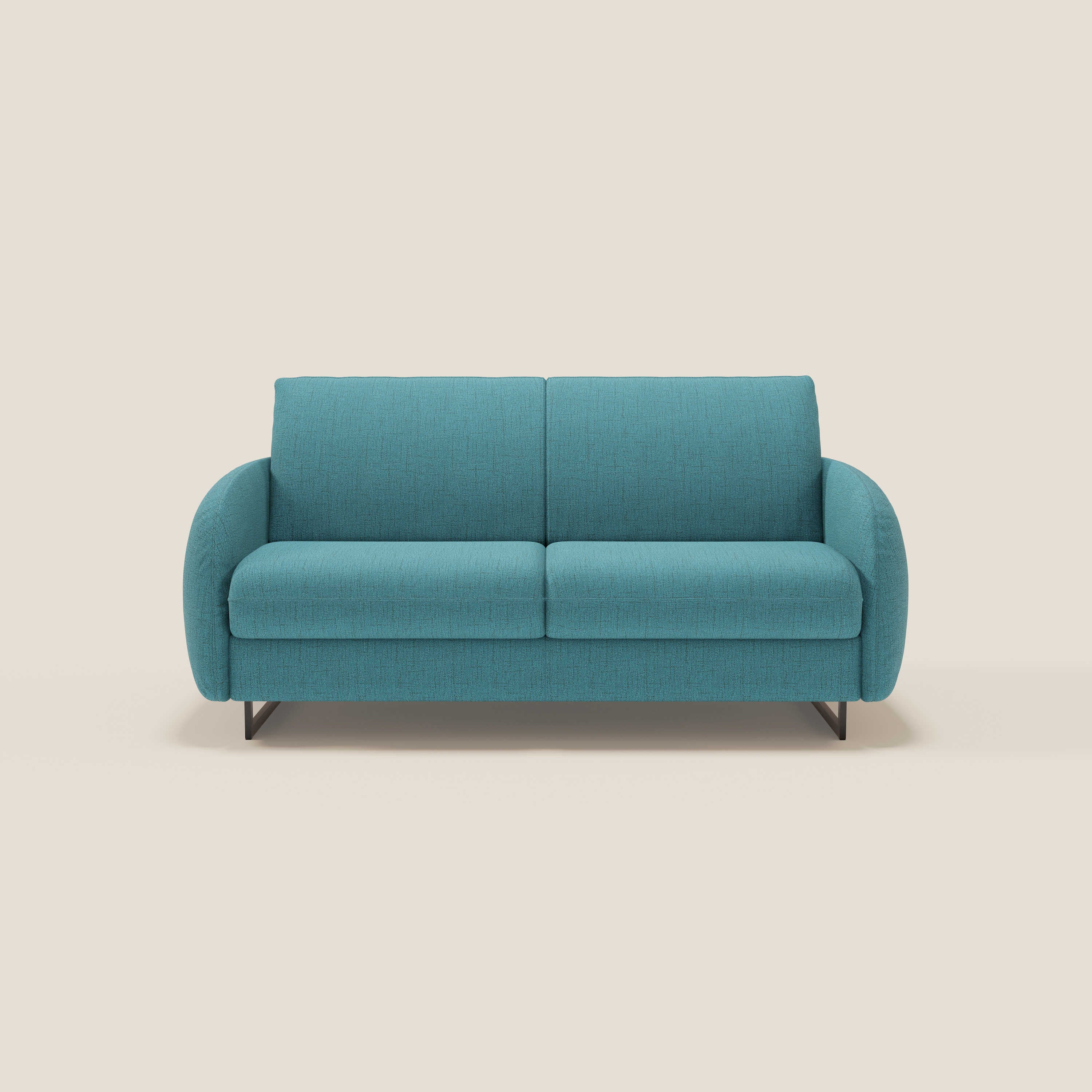 Ninfea divano letto Design Morbido con Piedini alti in Metallo e Materasso H18 cm in tessuto impermeabile T03 - divani.store