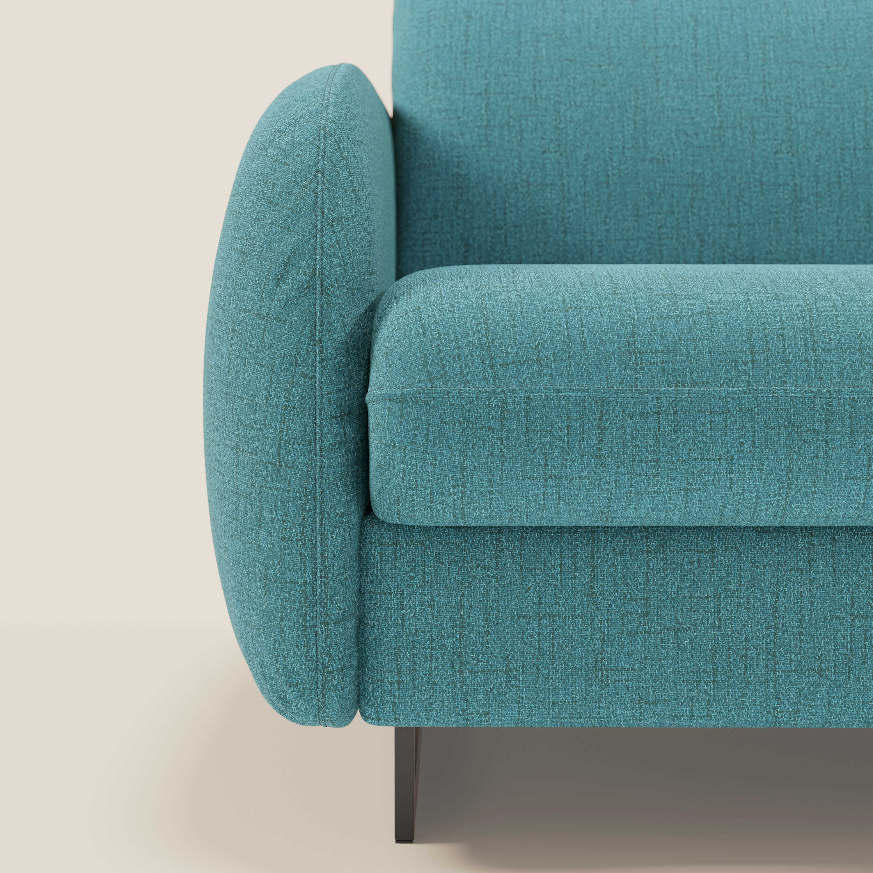 Ninfea divano letto Design Morbido con Piedini alti in Metallo e Materasso H18 cm in tessuto impermeabile T03 - divani.store