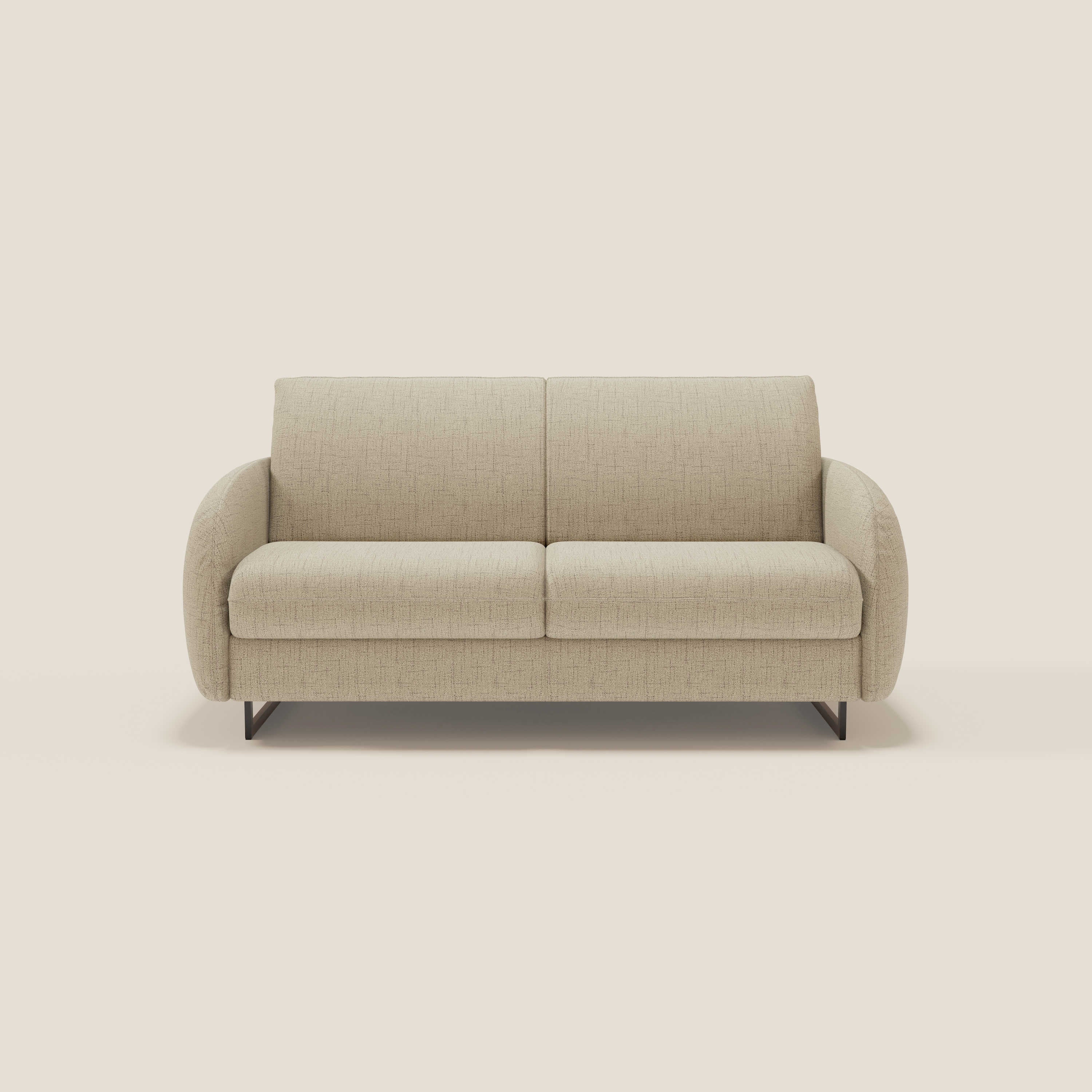 Ninfea divano letto Design Morbido con Piedini alti in Metallo e Materasso H18 cm in tessuto impermeabile T03 - divani.store