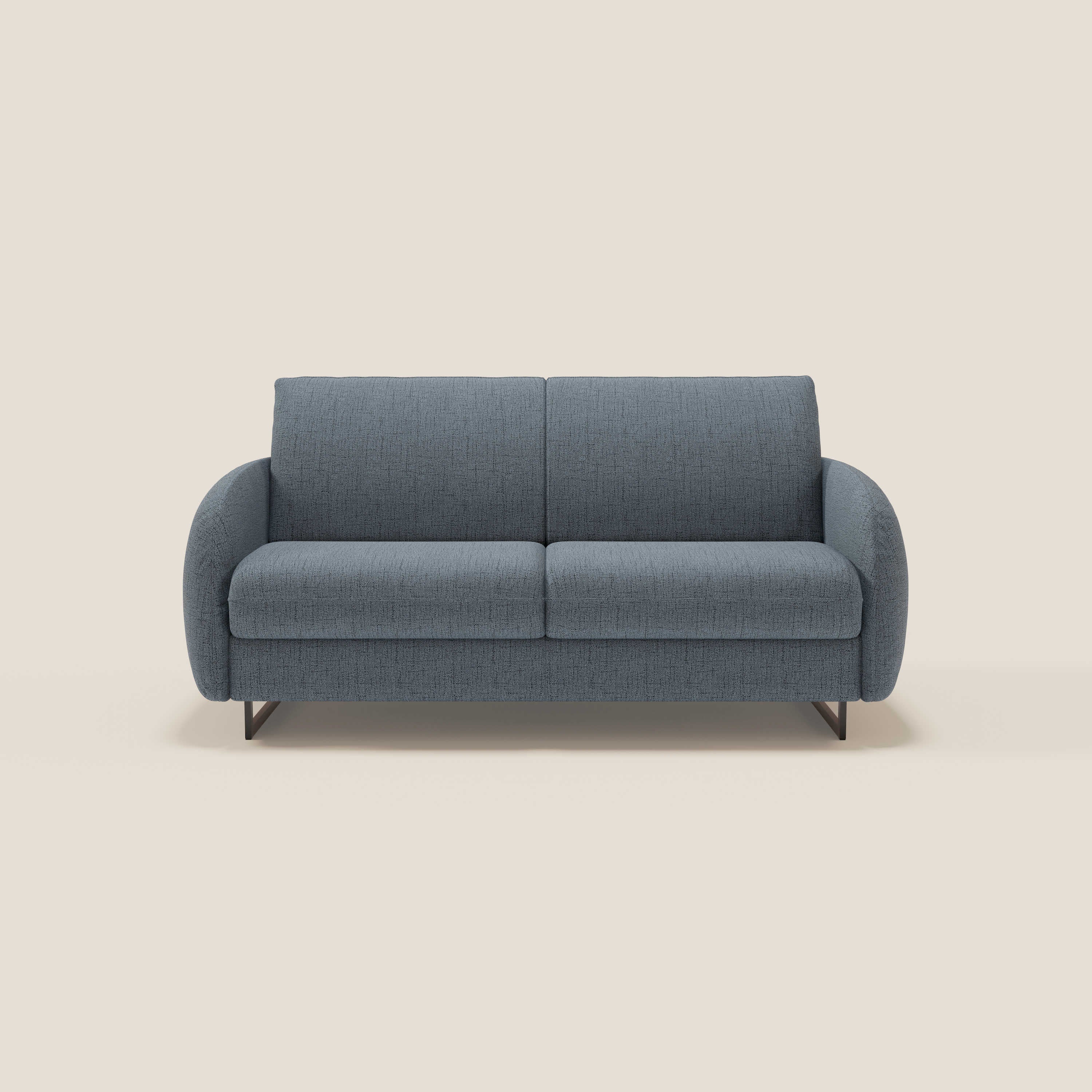 Ninfea divano letto Design Morbido con Piedini alti in Metallo e Materasso H18 cm in tessuto impermeabile T03 - divani.store