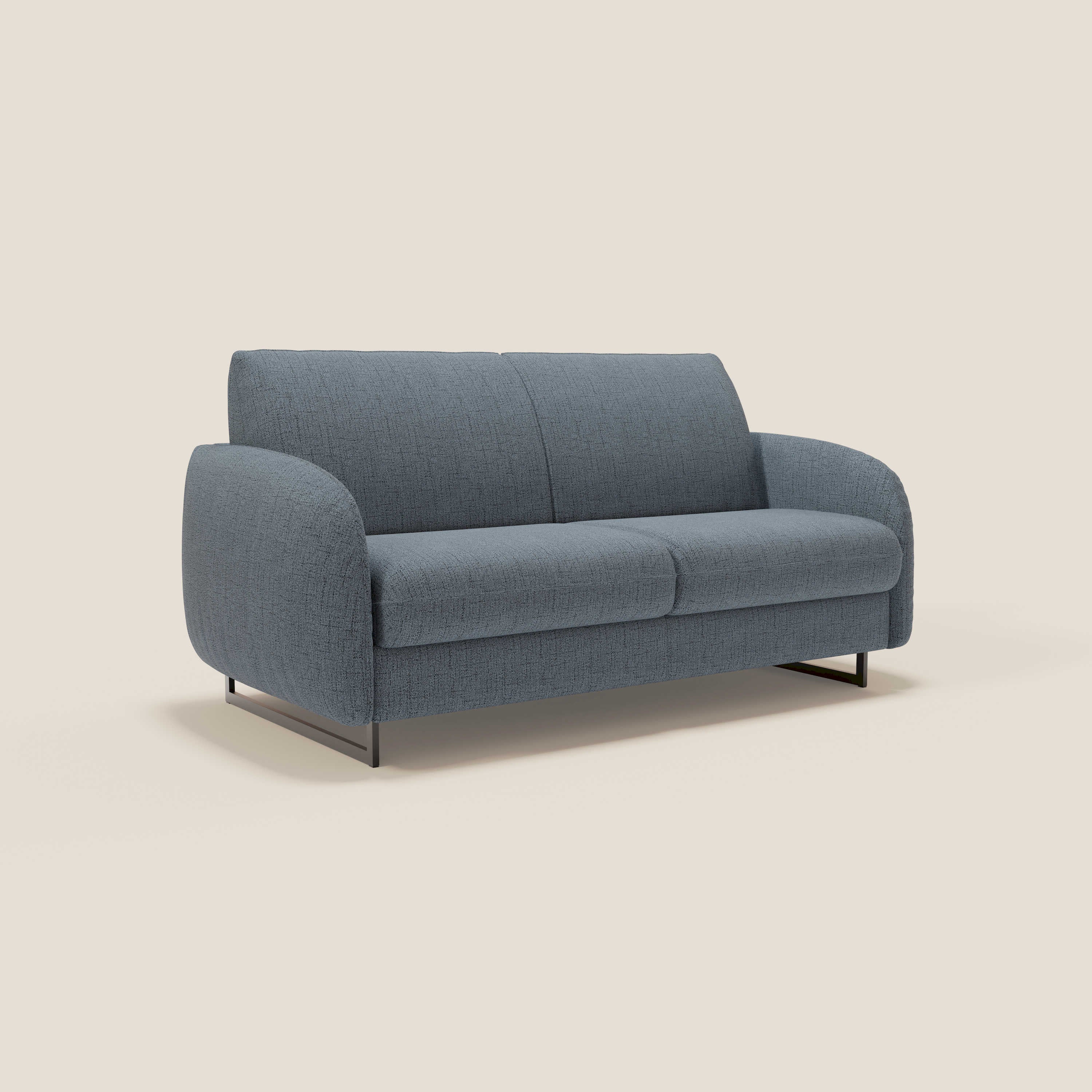Ninfea divano letto Design Morbido con Piedini alti in Metallo e Materasso H18 cm in tessuto impermeabile T03 - divani.store
