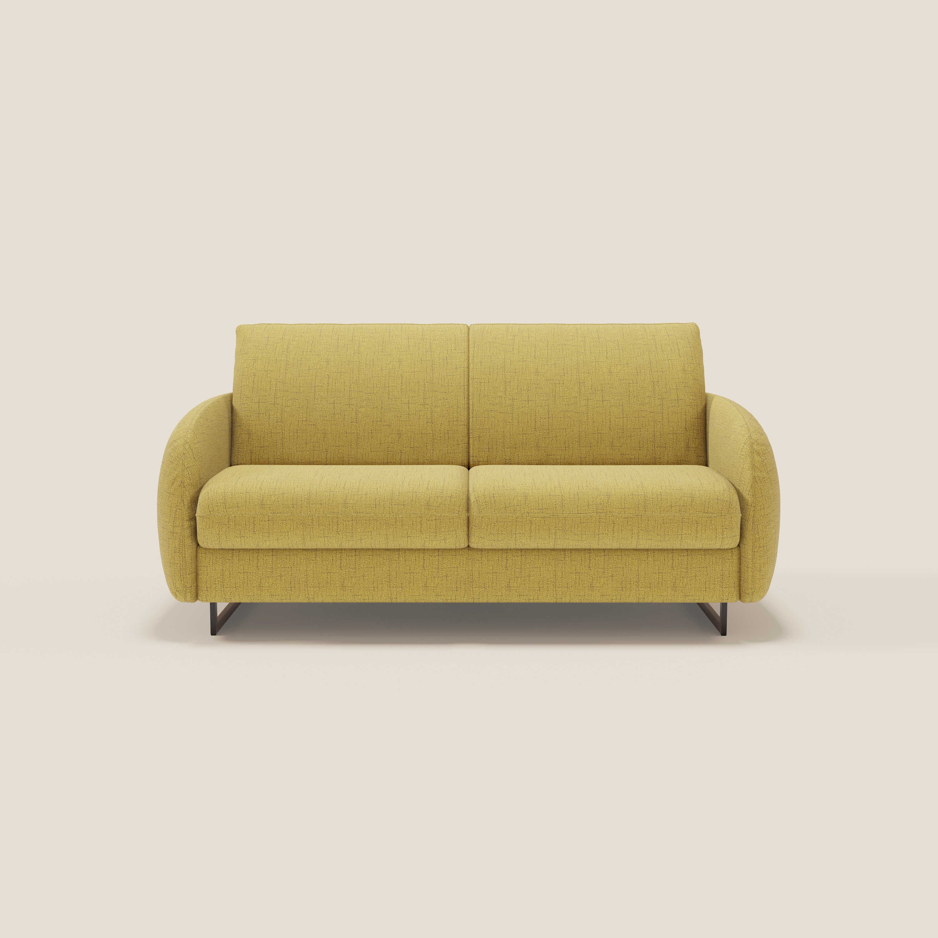 Ninfea divano letto Design Morbido con Piedini alti in Metallo e Materasso H18 cm in tessuto impermeabile T03 - divani.store