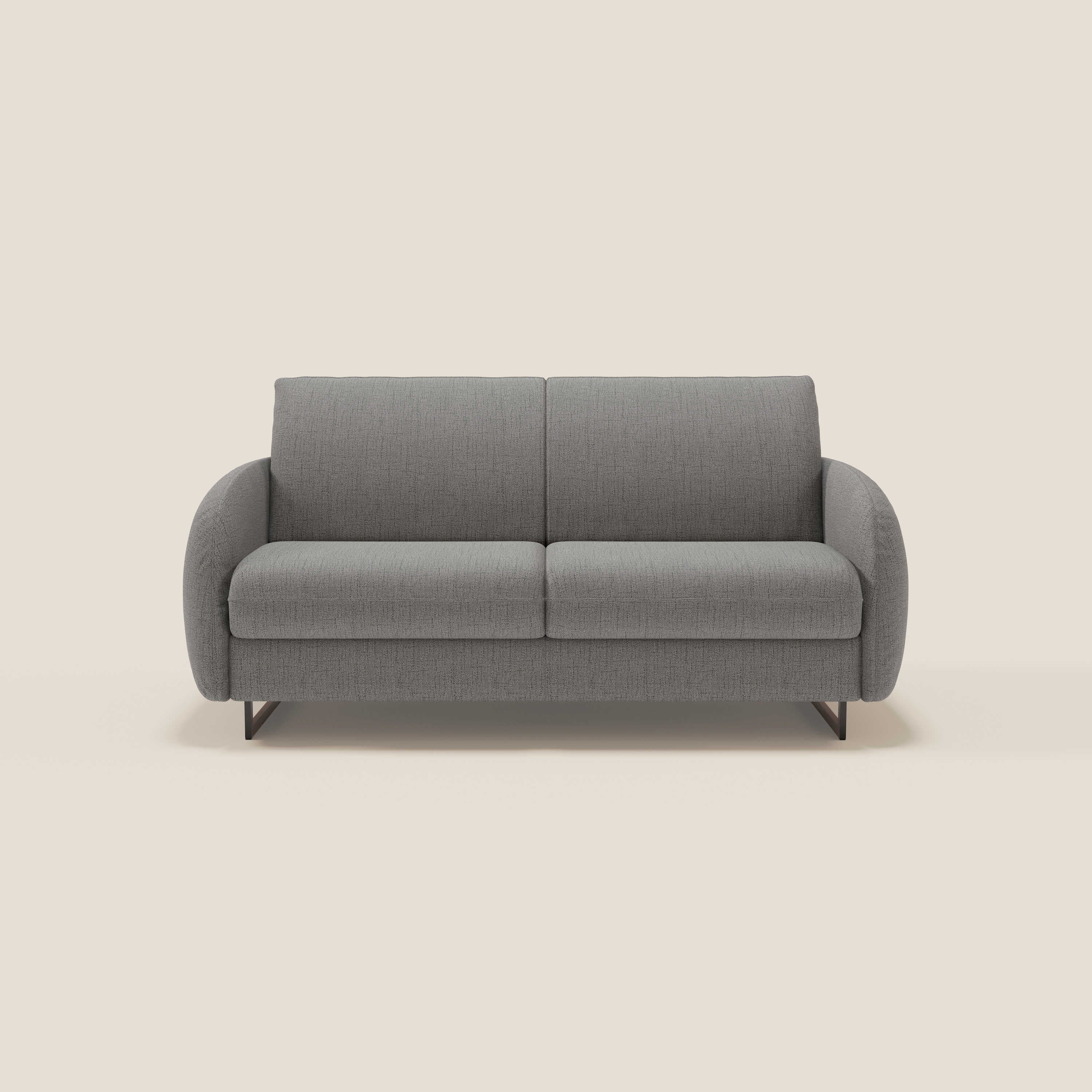 Ninfea divano letto Design Morbido con Piedini alti in Metallo e Materasso H18 cm in tessuto impermeabile T03 - divani.store