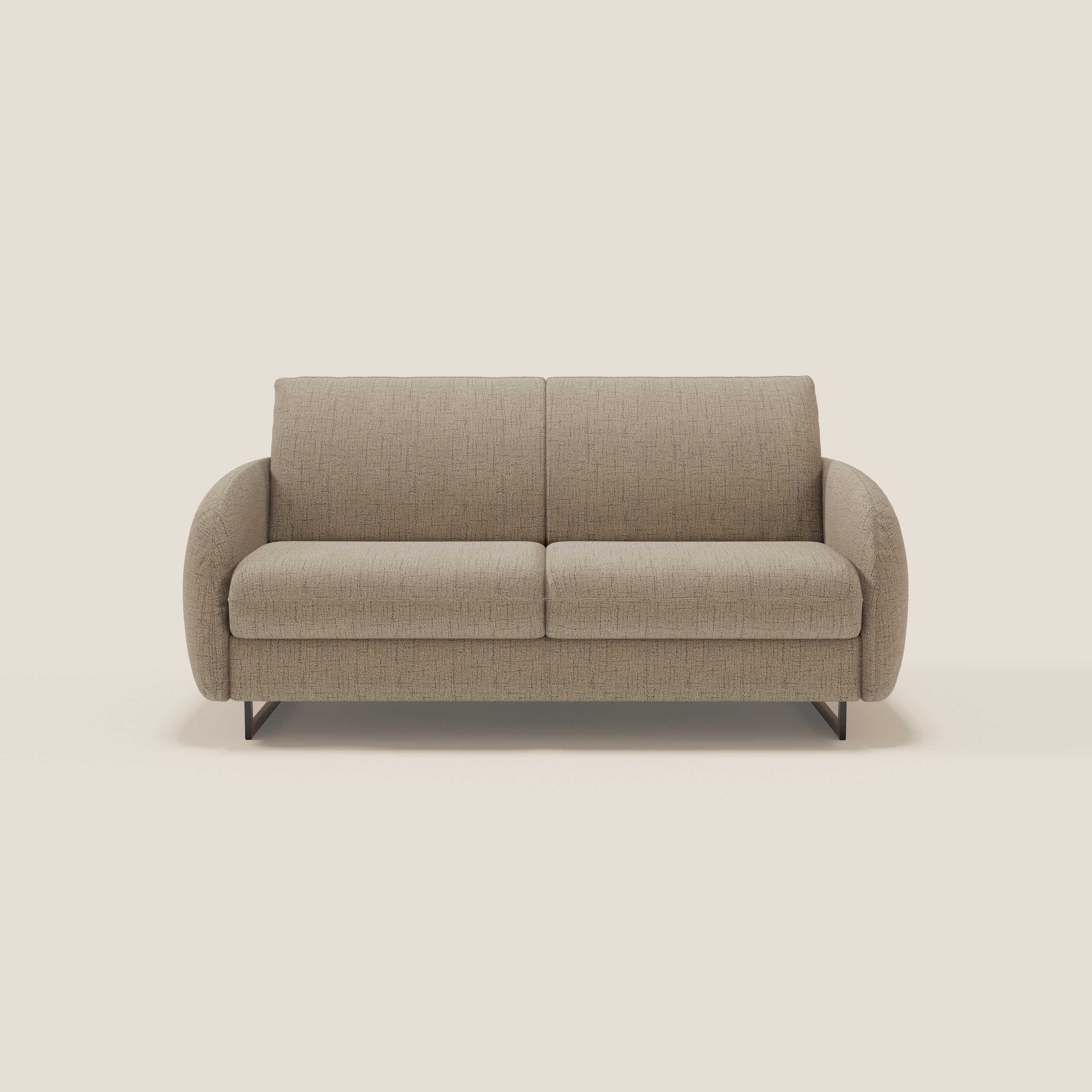 Ninfea divano letto Design Morbido con Piedini alti in Metallo e Materasso H18 cm in tessuto impermeabile T03 - divani.store