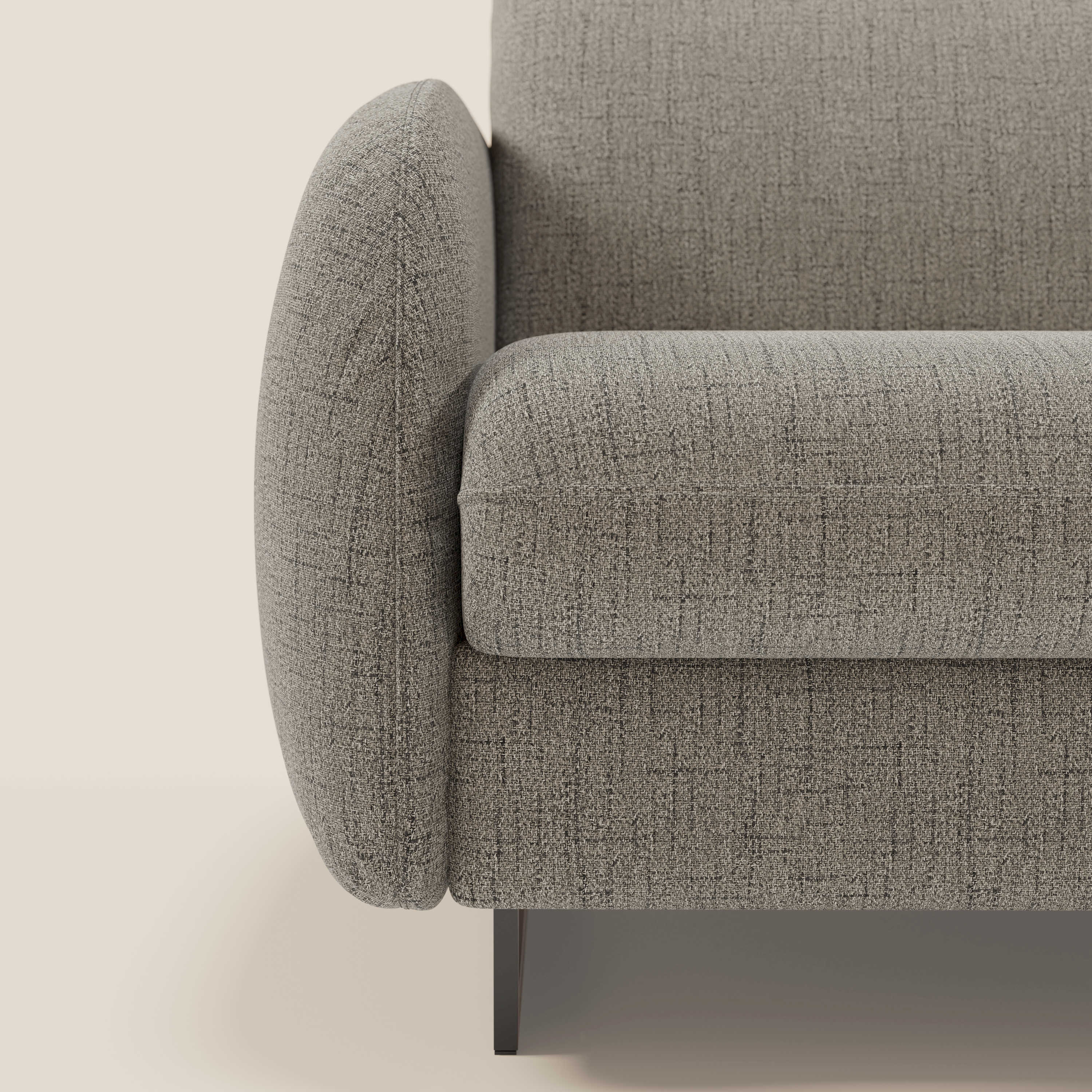 Ninfea divano letto Design Morbido con Piedini alti in Metallo e Materasso H18 cm in tessuto impermeabile T03 - divani.store