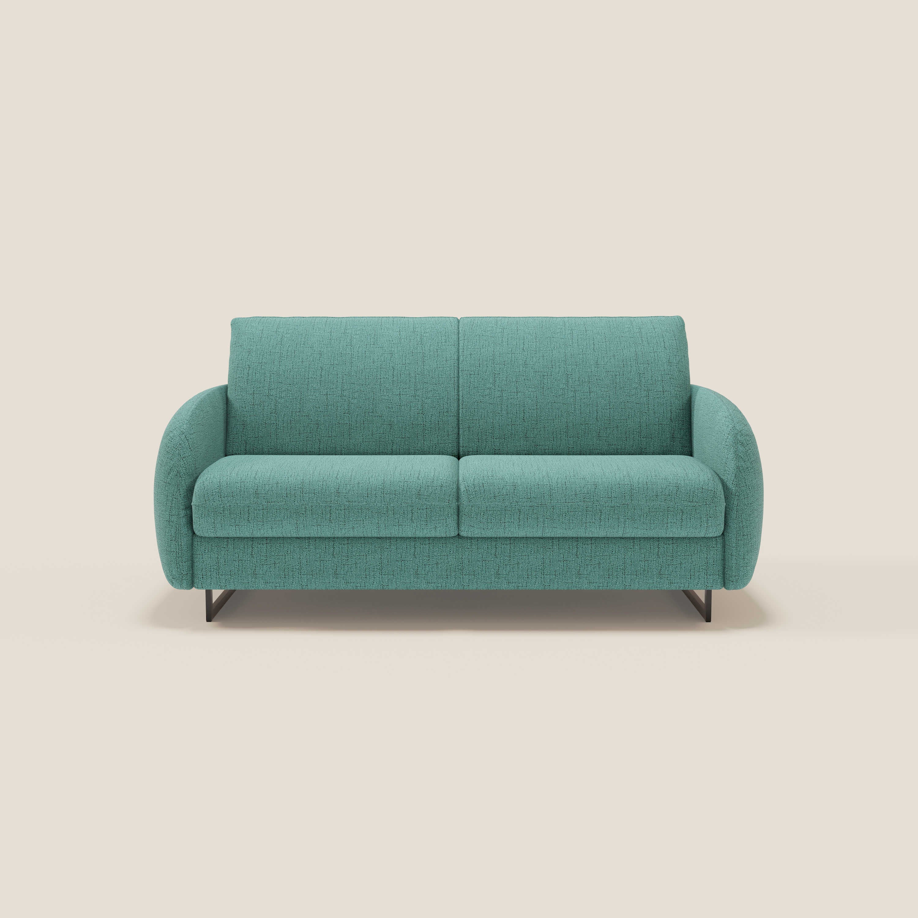 Ninfea divano letto Design Morbido con Piedini alti in Metallo e Materasso H18 cm in tessuto impermeabile T03 - divani.store