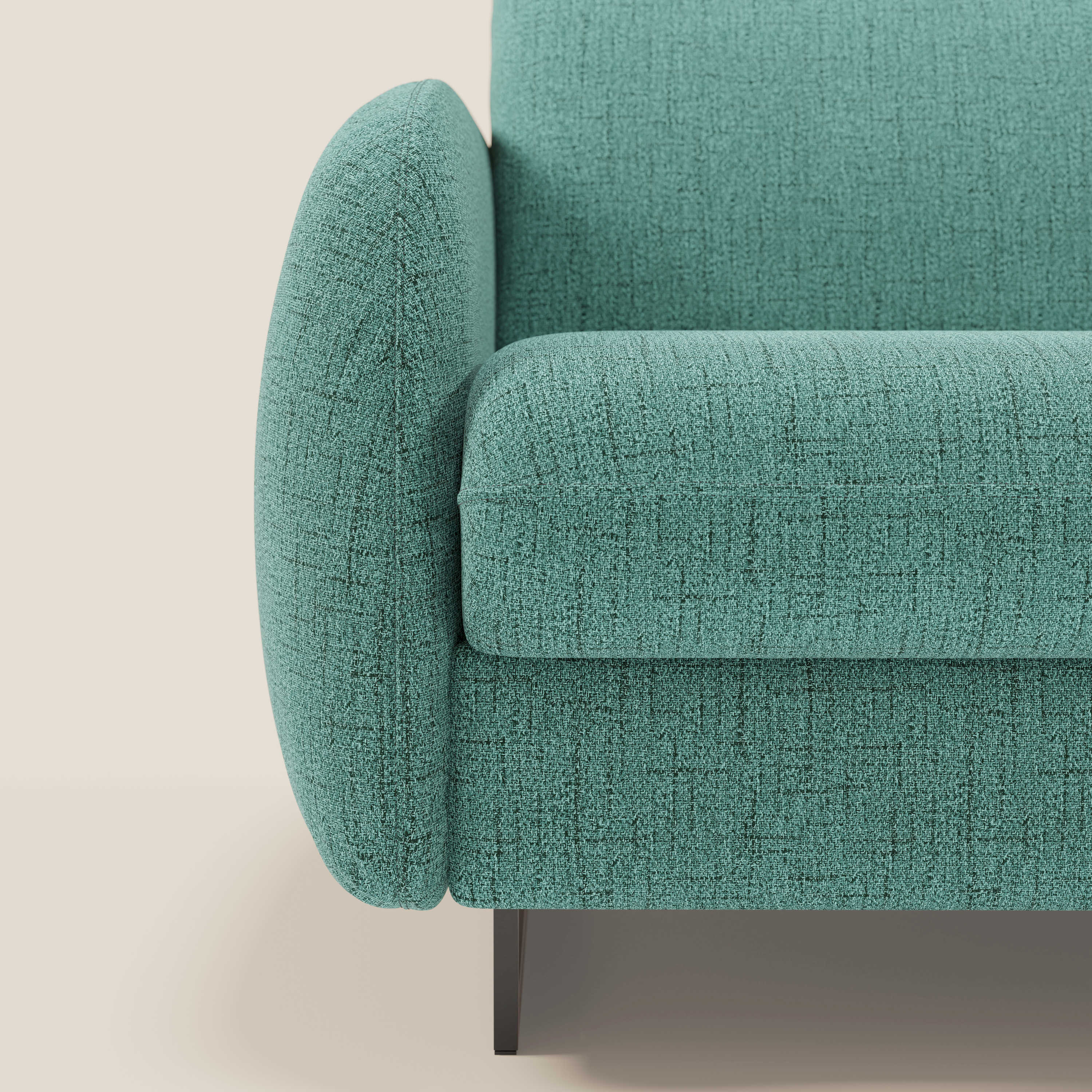 Ninfea divano letto Design Morbido con Piedini alti in Metallo e Materasso H18 cm in tessuto impermeabile T03 - divani.store