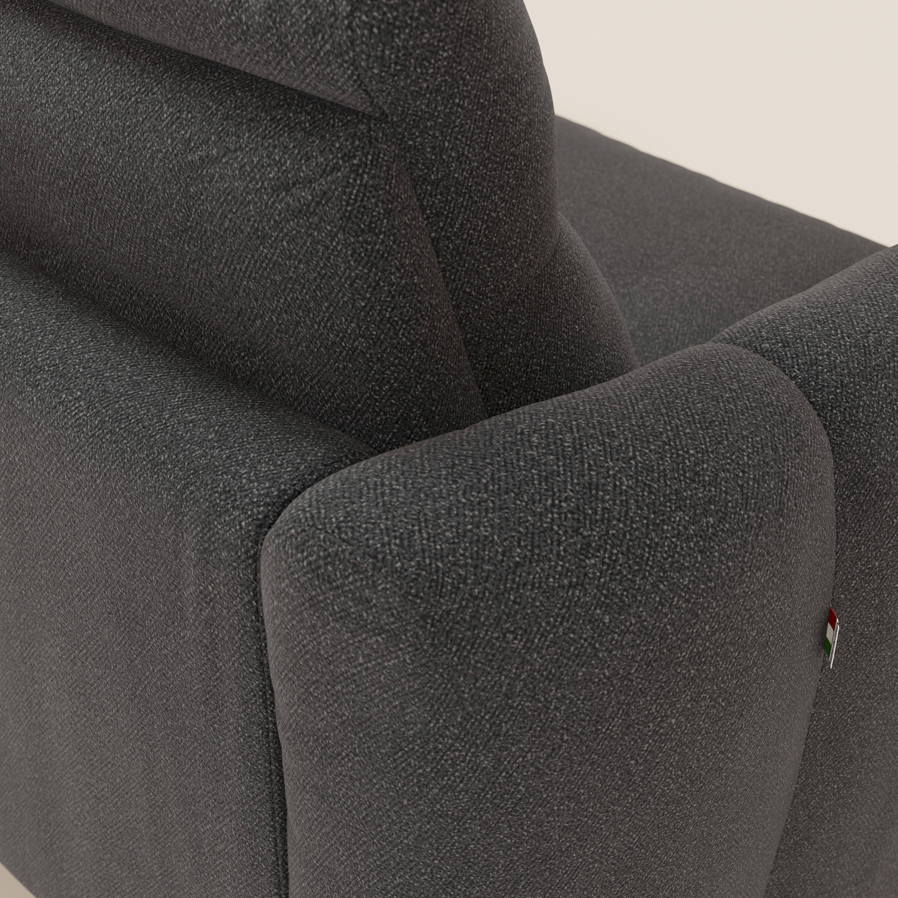 Peonia divano letto angolare con Penisola Contenitore - Materasso H18 cm in Bouclé Impermeabile T07 - divani.store