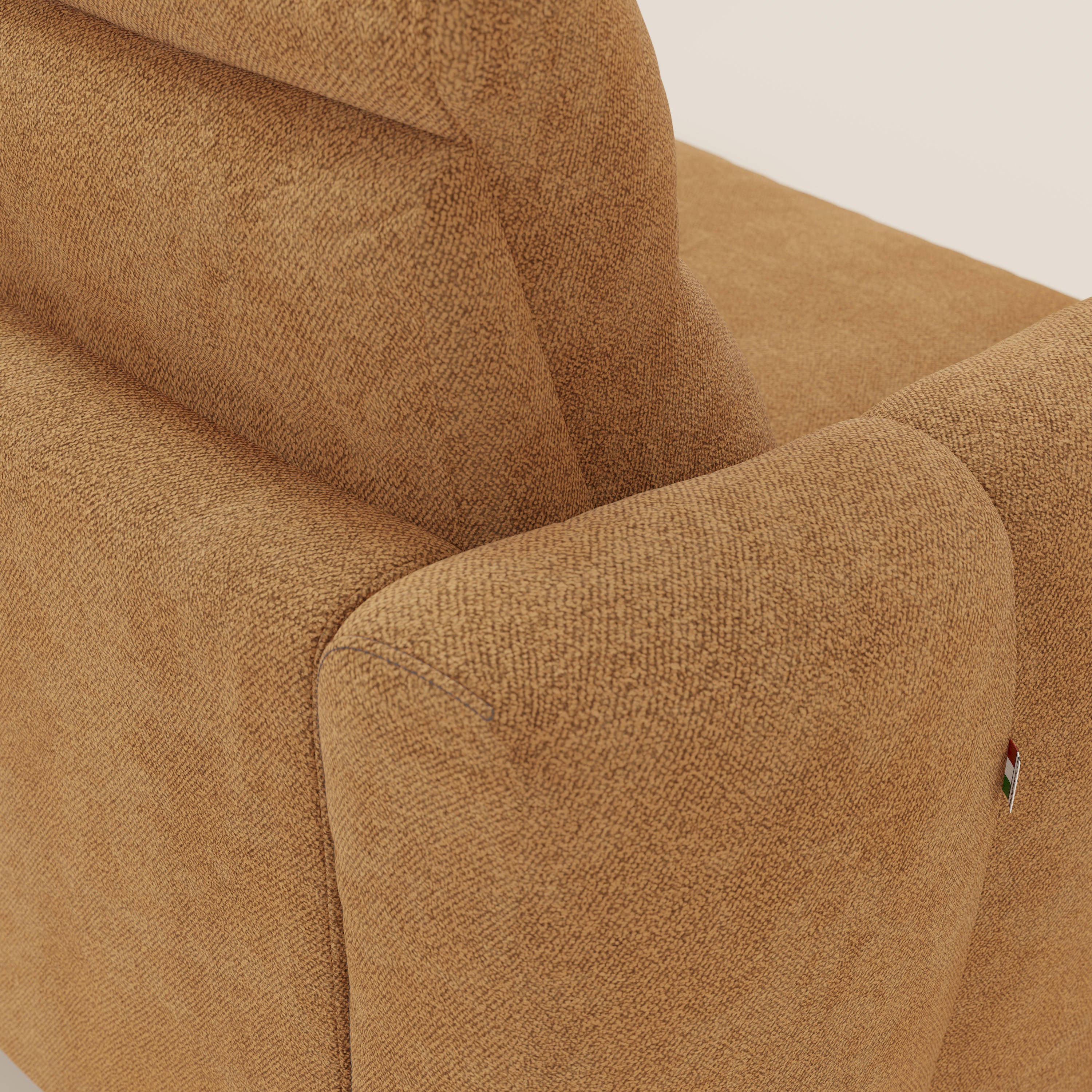 Peonia divano letto angolare con Penisola Contenitore - Materasso H18 cm in Bouclé Impermeabile T07 - divani.store