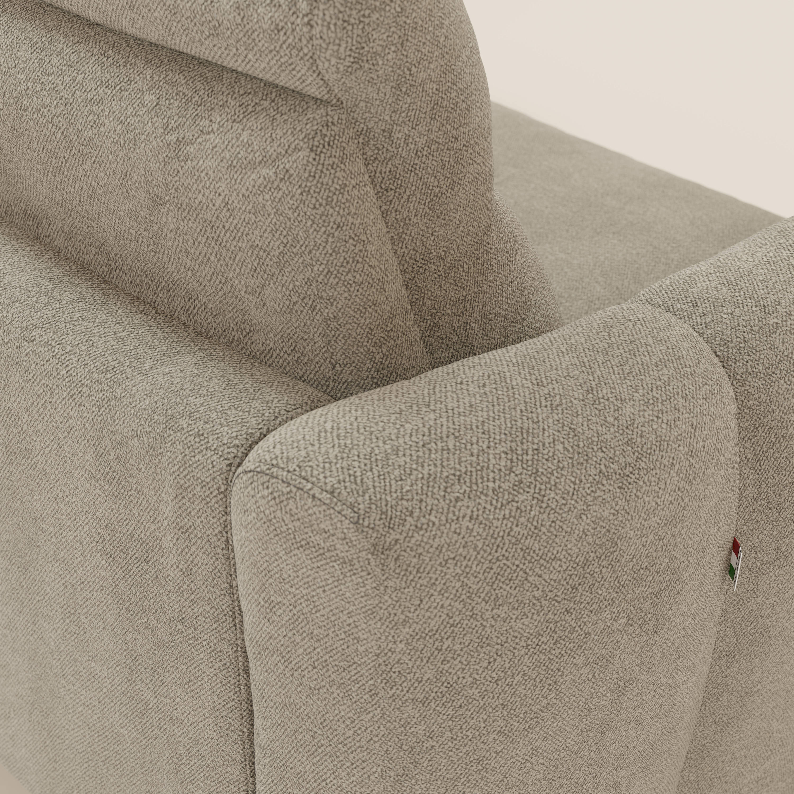 Peonia divano letto angolare con Penisola Contenitore - Materasso H18 cm in Bouclé Impermeabile T07 - divani.store