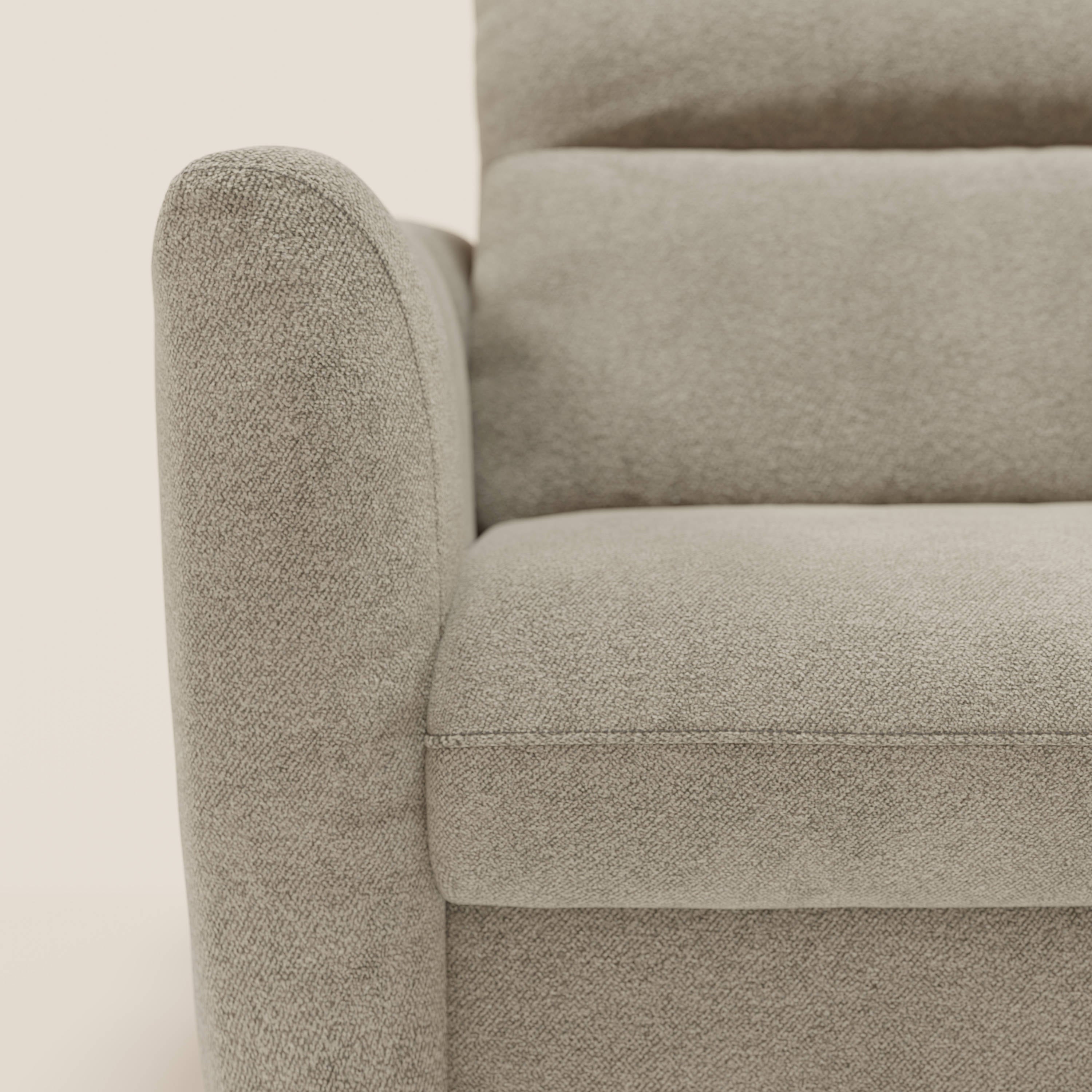 Peonia divano letto angolare con Penisola Contenitore - Materasso H18 cm in Bouclé Impermeabile T07 - divani.store