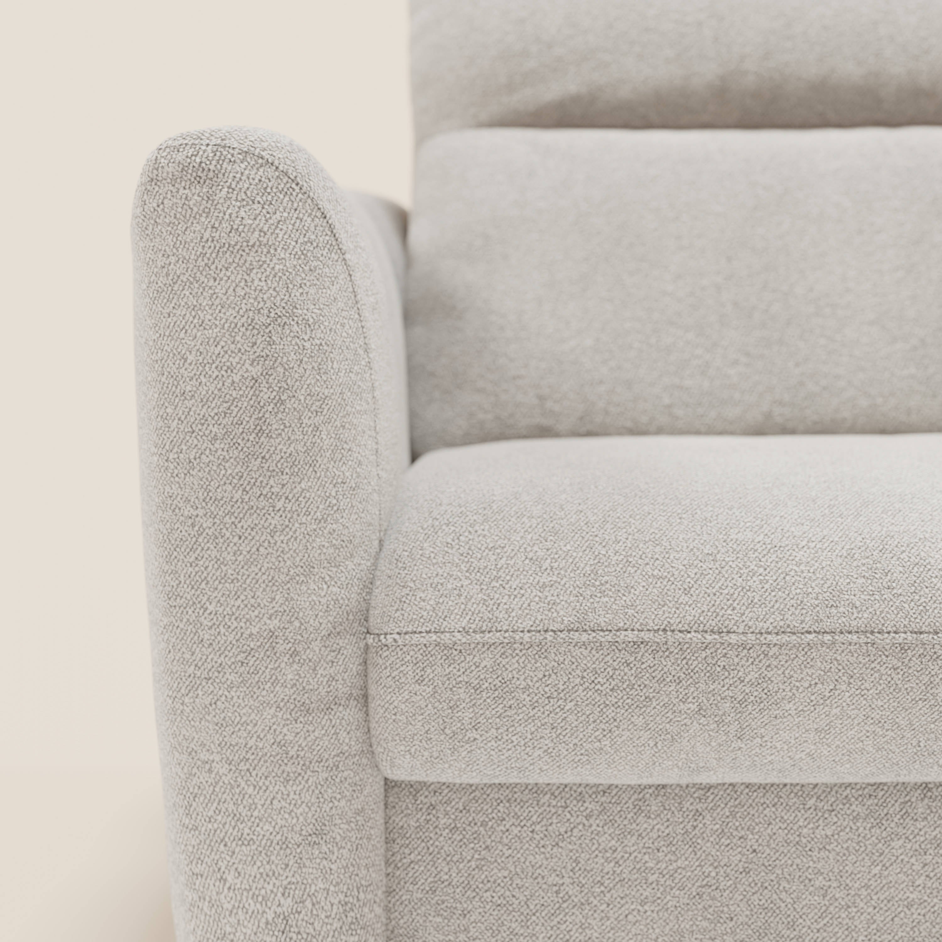 Peonia divano letto angolare con Penisola Contenitore - Materasso H18 cm in Bouclé Impermeabile T07 - divani.store