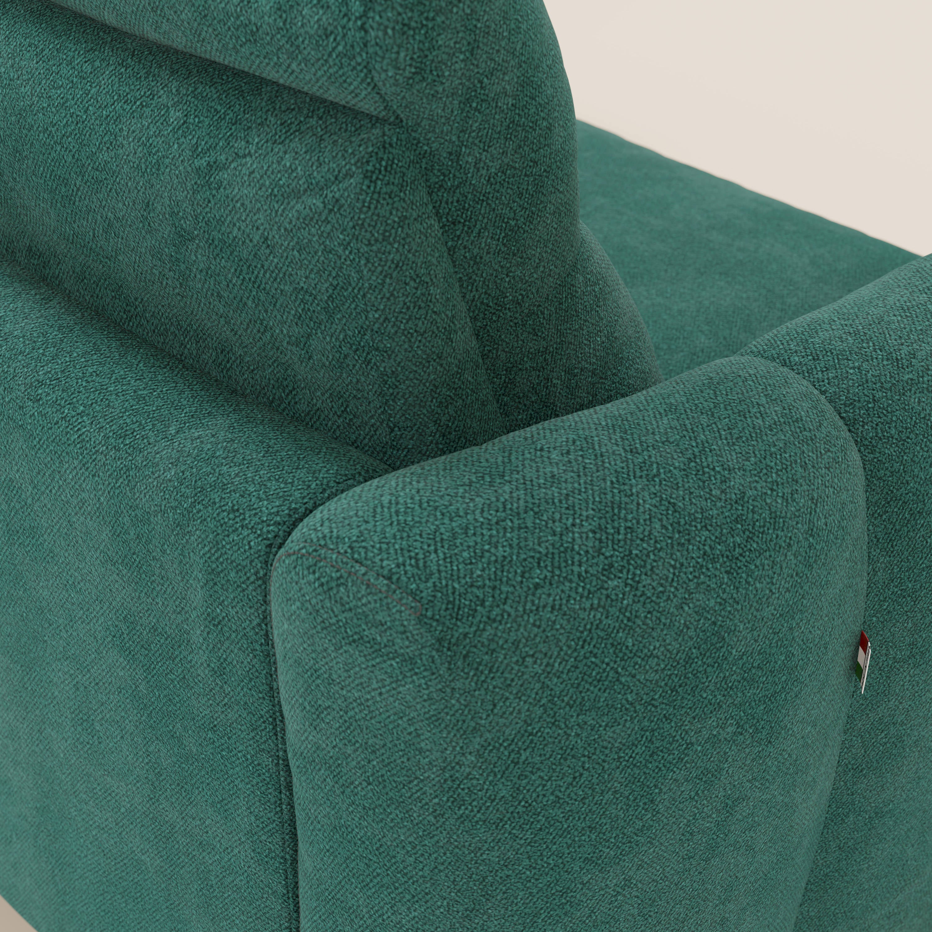 Peonia divano letto angolare con Penisola Contenitore - Materasso H18 cm in Bouclé Impermeabile T07 - divani.store