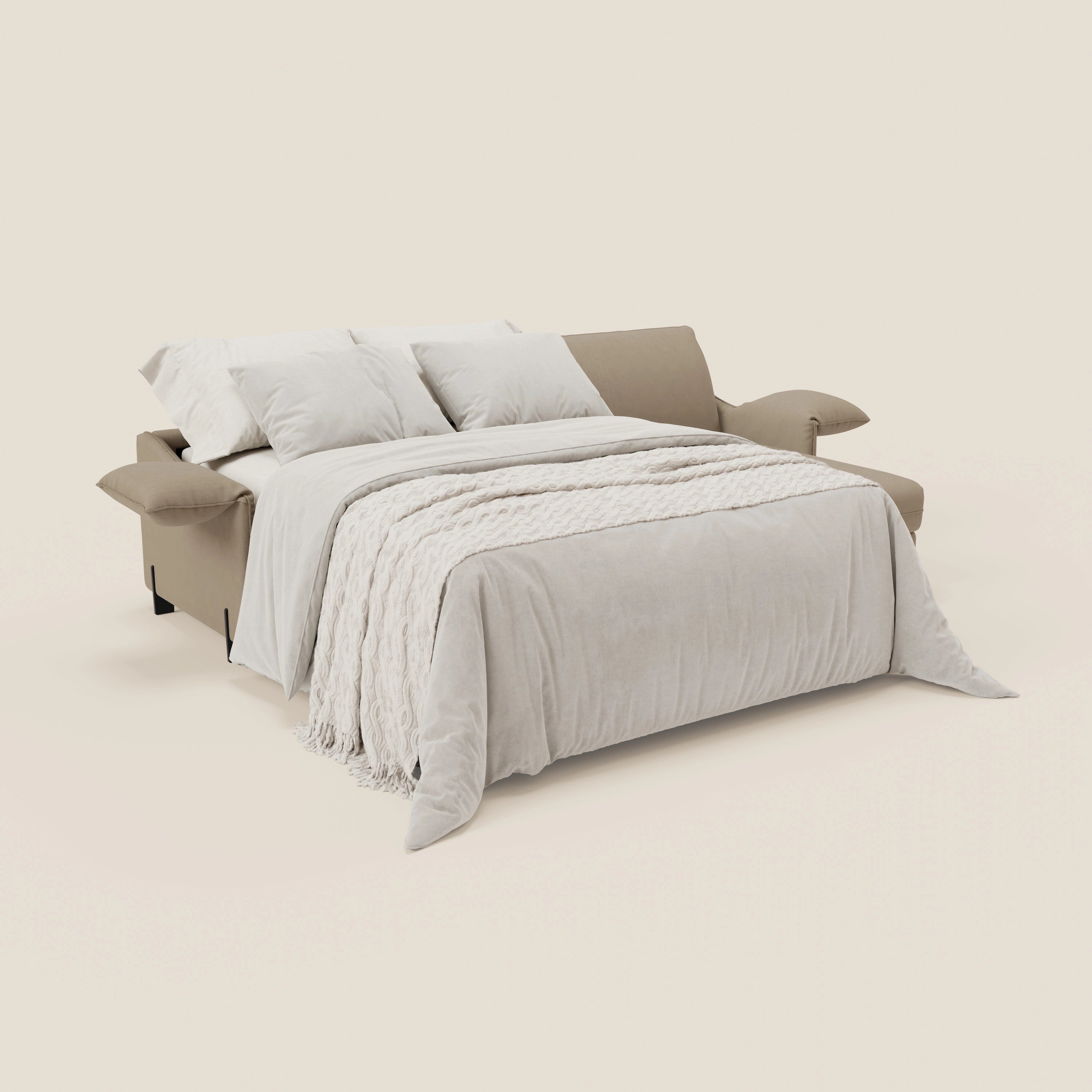 Primula divano letto angolare con materasso H18 cm - penisola contenitore in tessuto smacchiabile T05 - divani.store