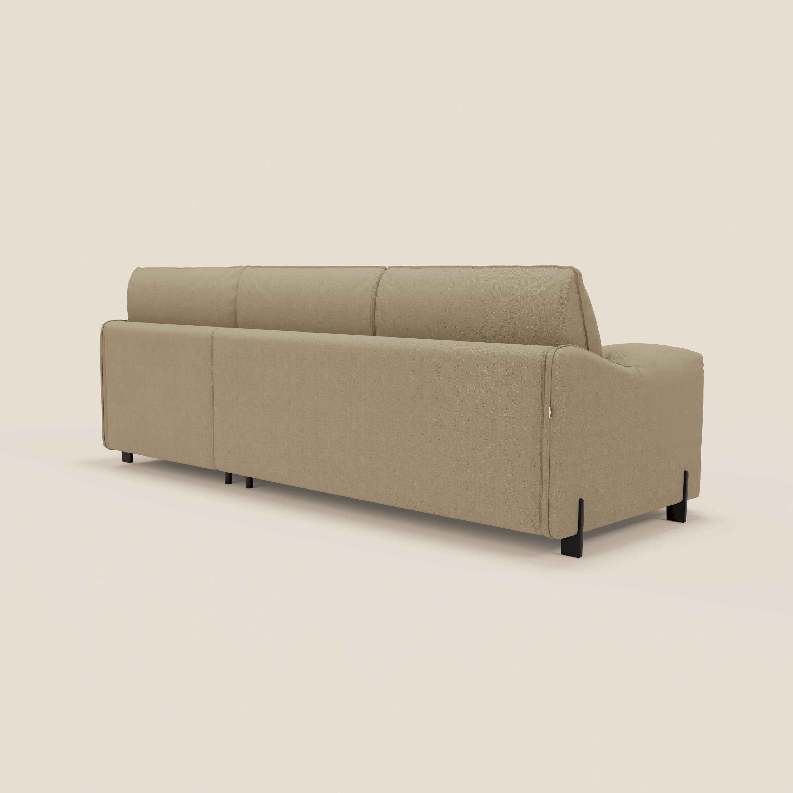 Primula divano letto angolare con materasso H18 cm - penisola contenitore in tessuto smacchiabile T05 - divani.store