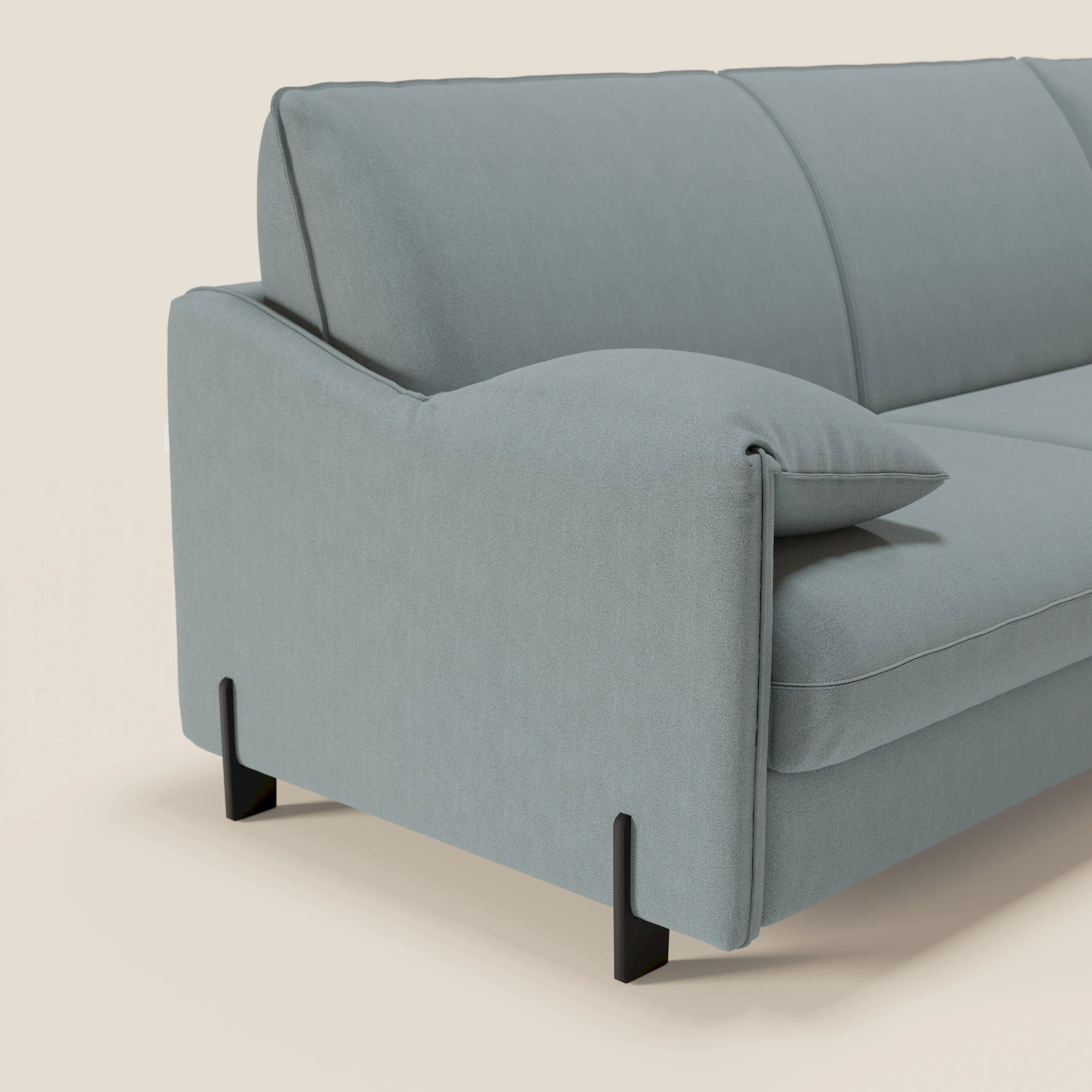 Primula divano letto angolare con materasso H18 cm - penisola contenitore in tessuto smacchiabile T05 - divani.store