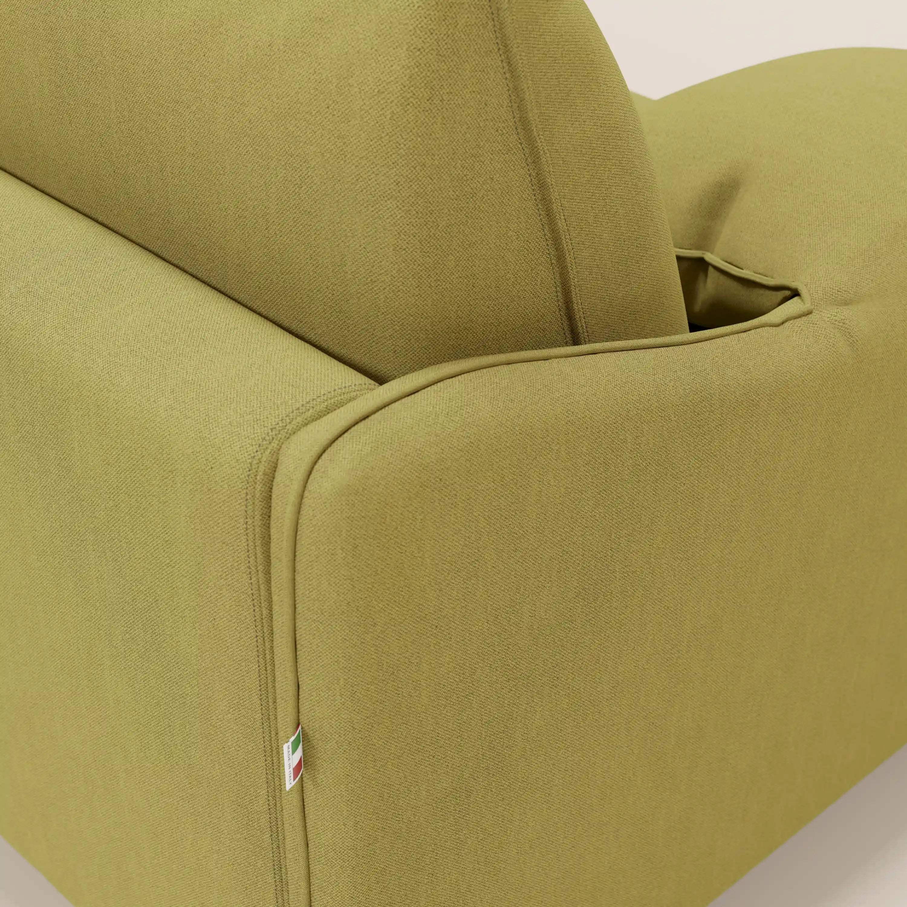 Primula divano letto angolare con materasso H18 cm - penisola contenitore in tessuto smacchiabile T05 - divani.store