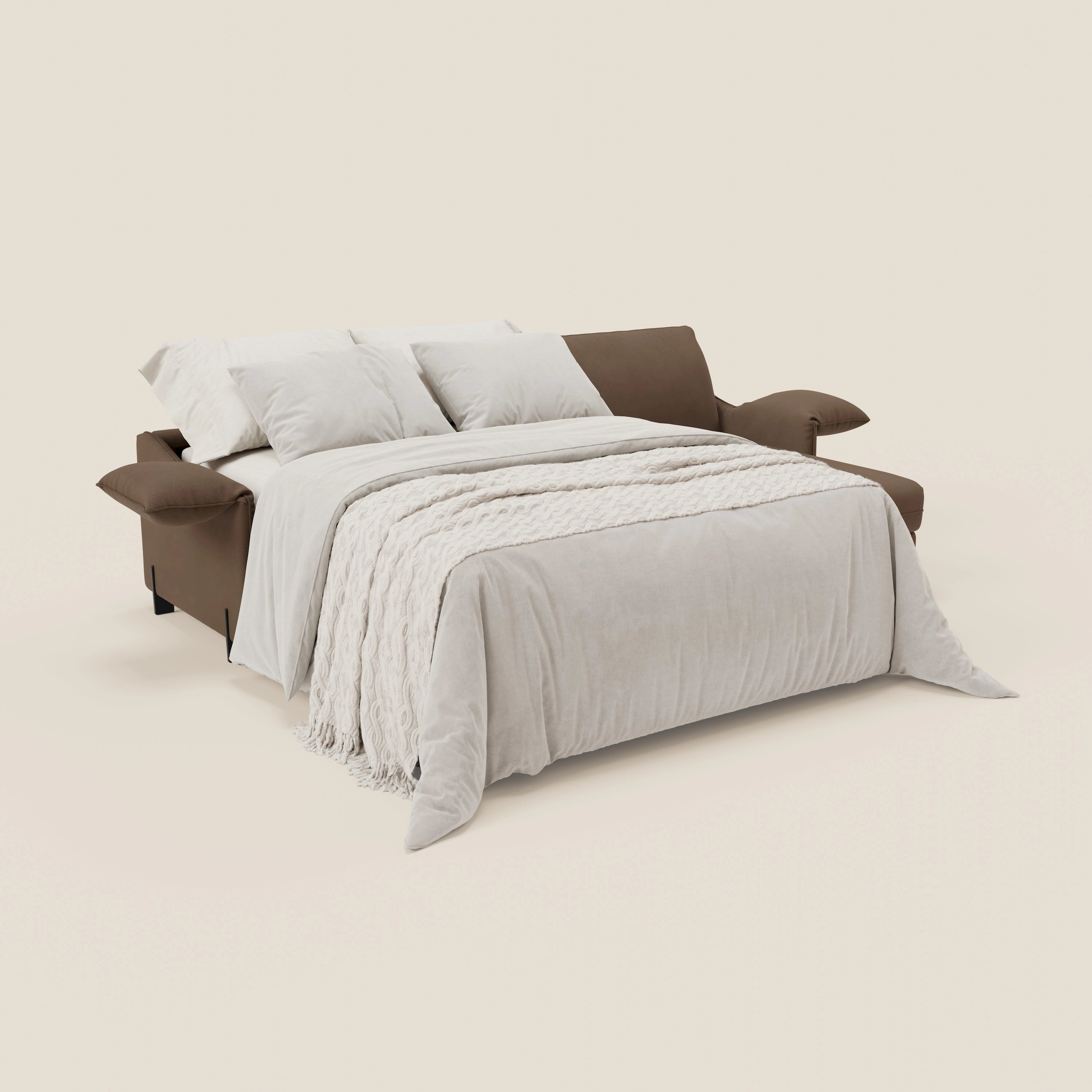 Primula divano letto angolare con materasso H18 cm - penisola contenitore in tessuto smacchiabile T05 - divani.store