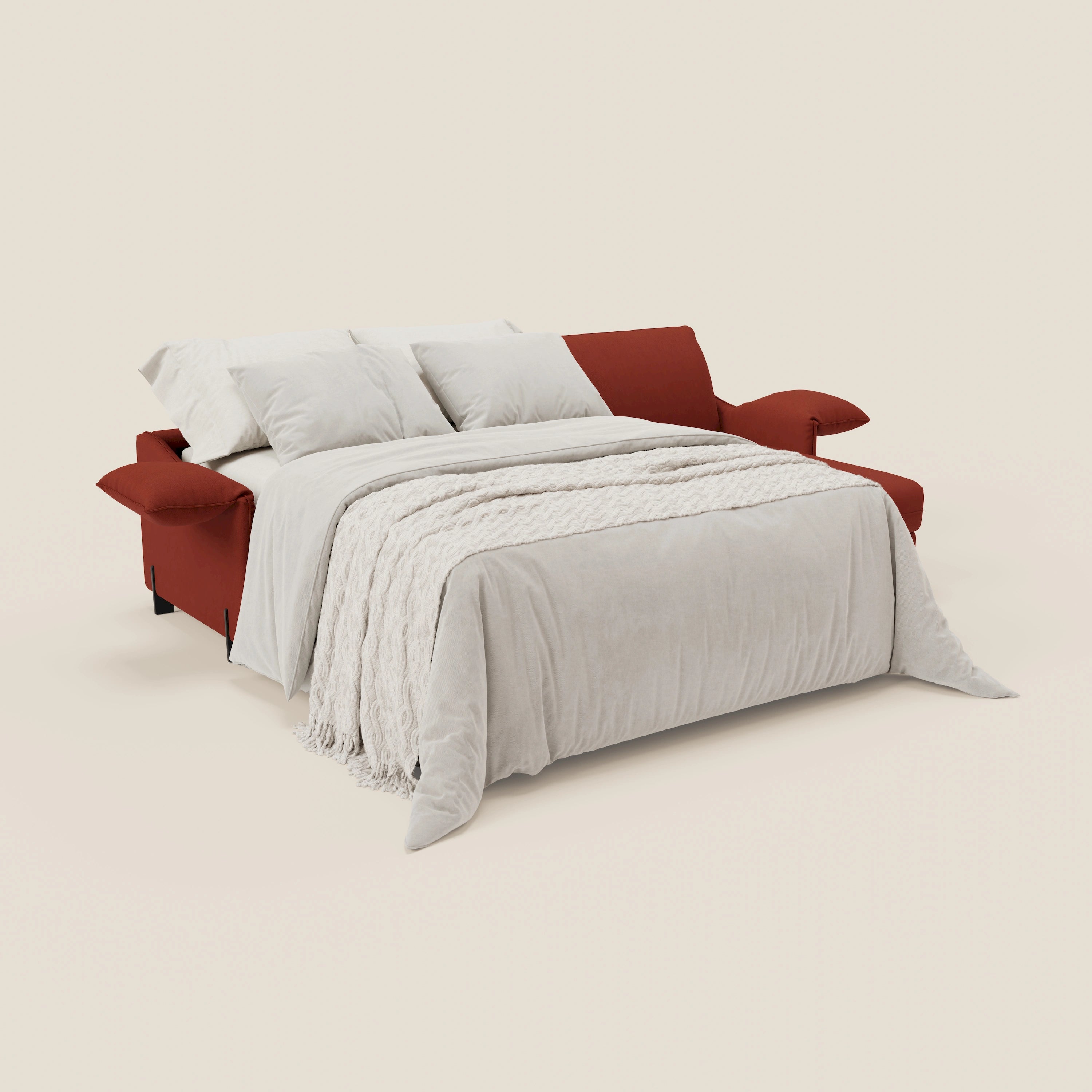 Primula divano letto angolare con materasso H18 cm - penisola contenitore in tessuto smacchiabile T05 - divani.store