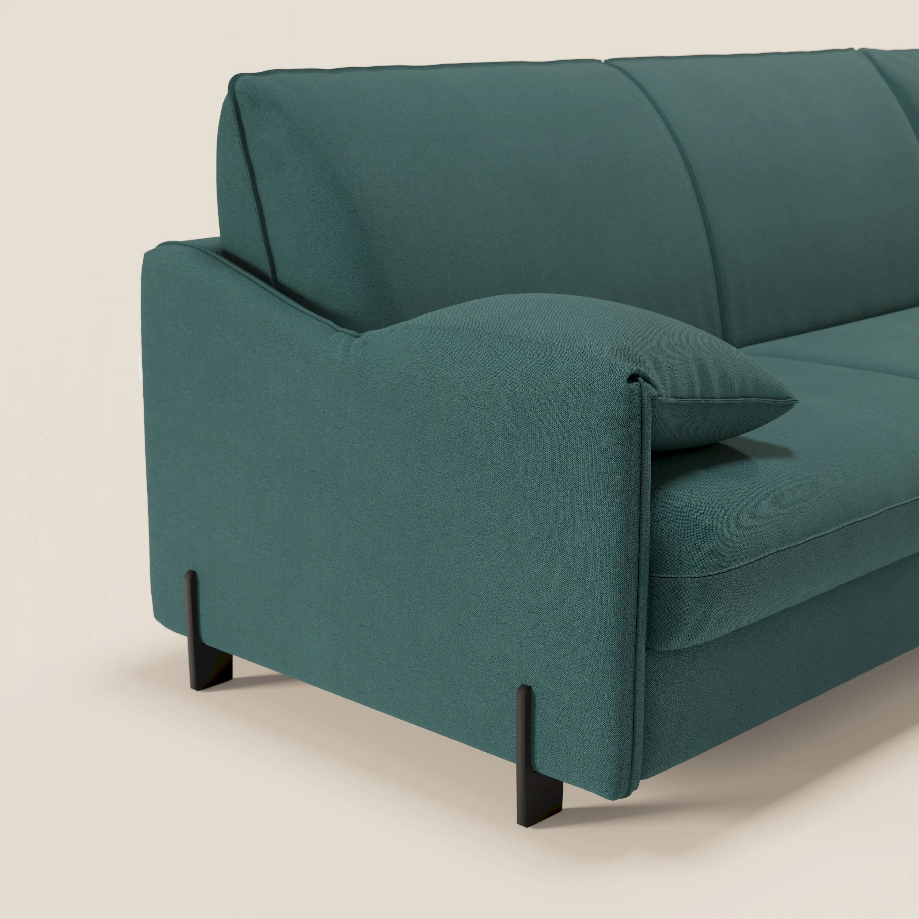 Primula divano letto angolare con materasso H18 cm - penisola contenitore in tessuto smacchiabile T05 - divani.store